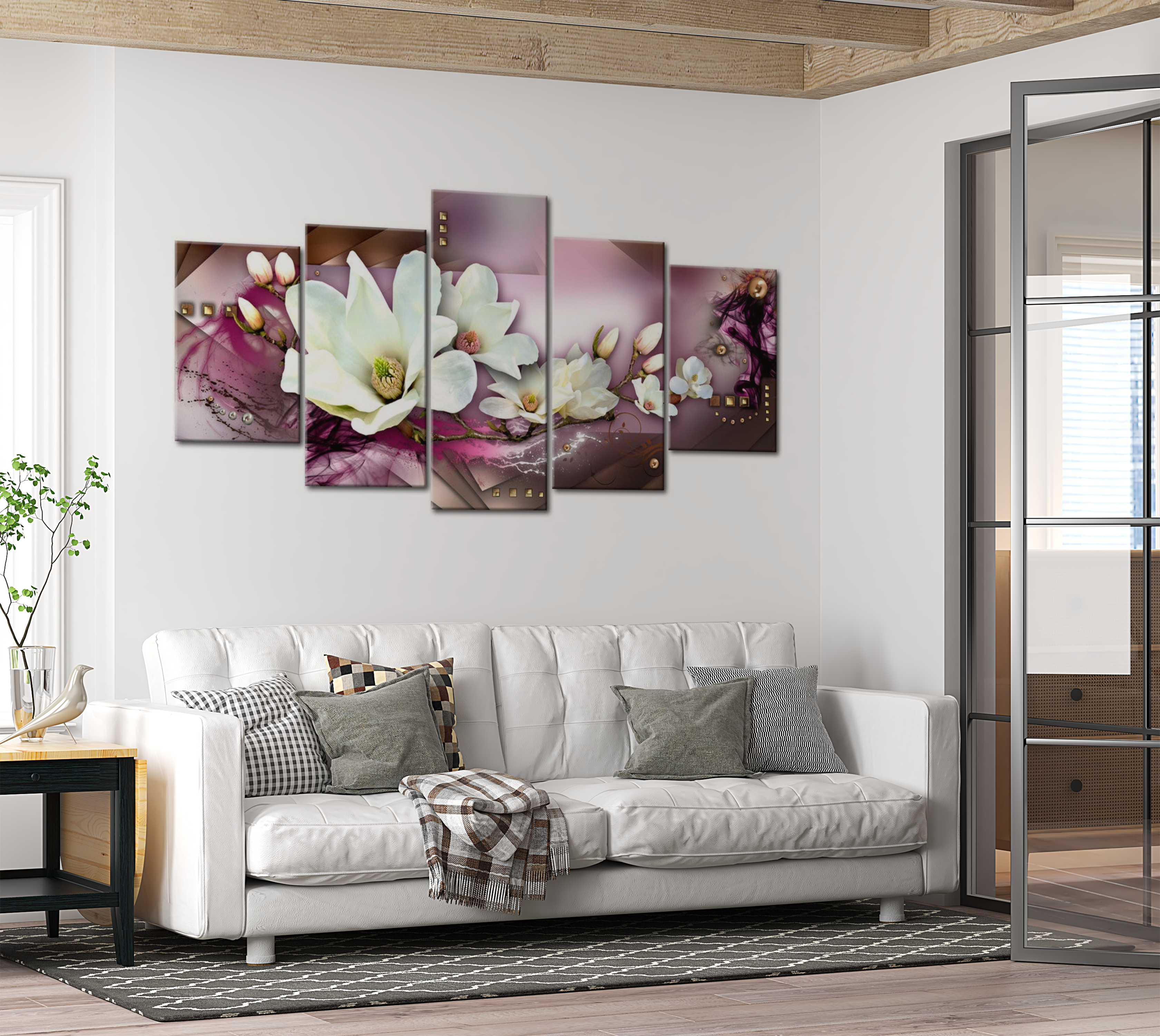 Floral Canvas Wall Art - Orchid Abstract Creation - 5 Pieces