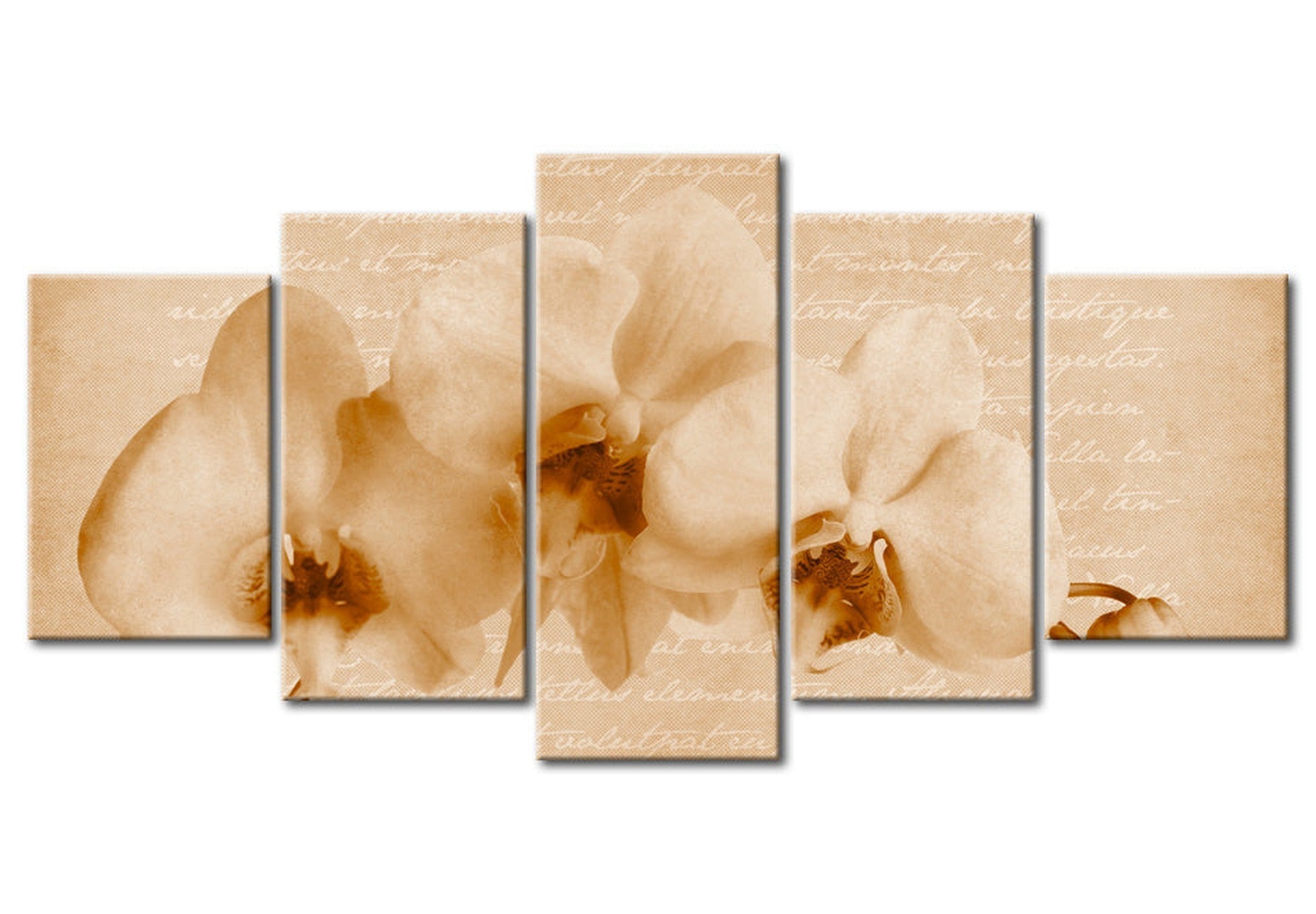 Floral Canvas Wall Art - Orchid Letter - 5 Pieces