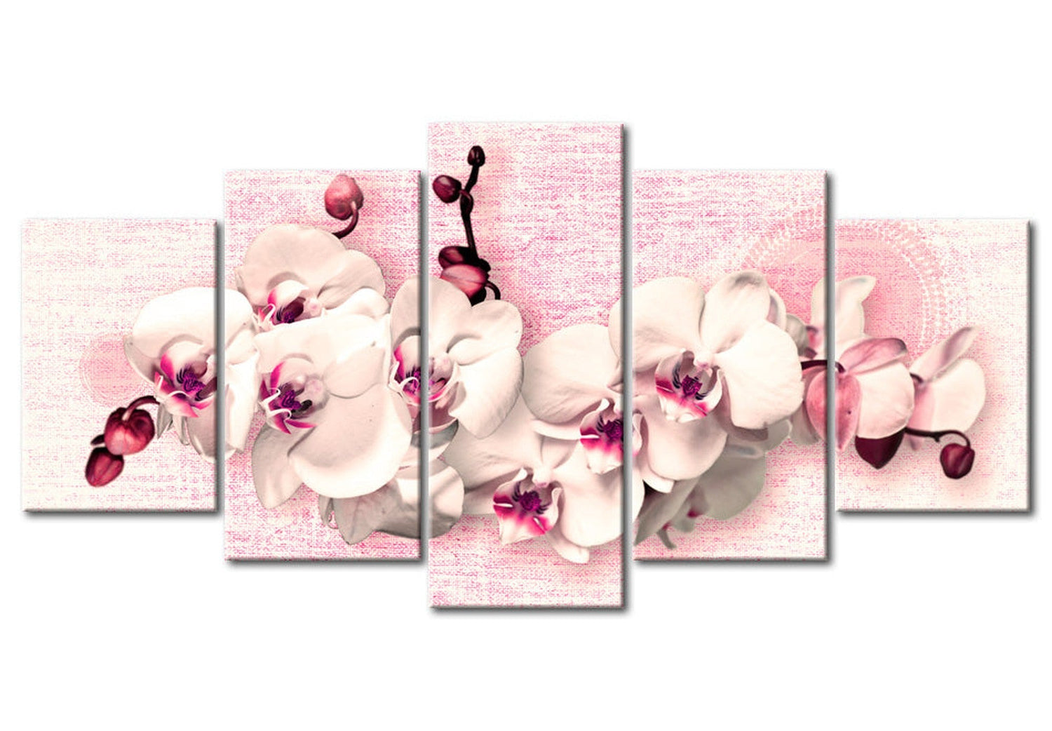 Floral Canvas Wall Art -  Orchid Pink Creation - 5 Pieces