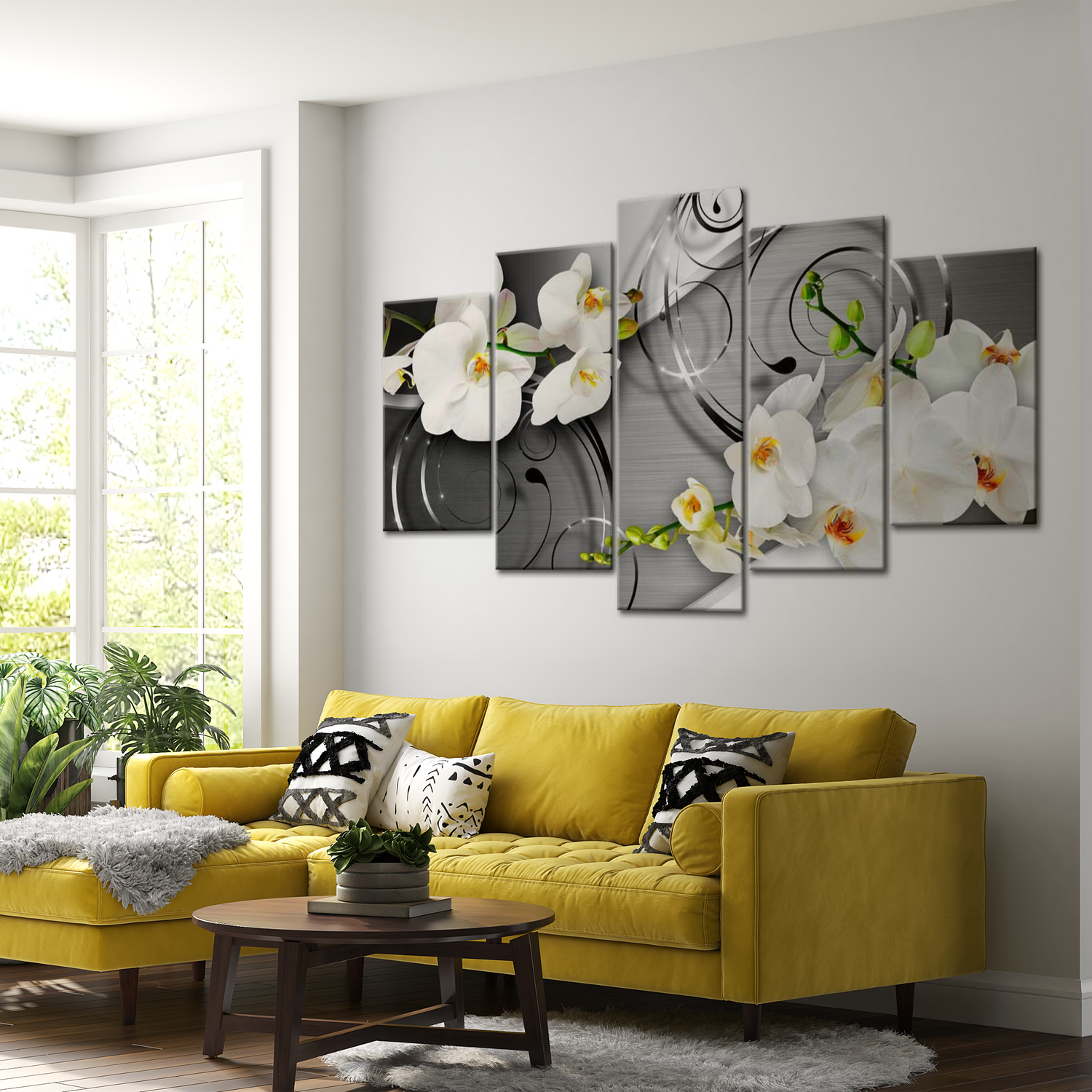 Stretched Canvas Floral Art - Milky Orchids 40"Wx20"H