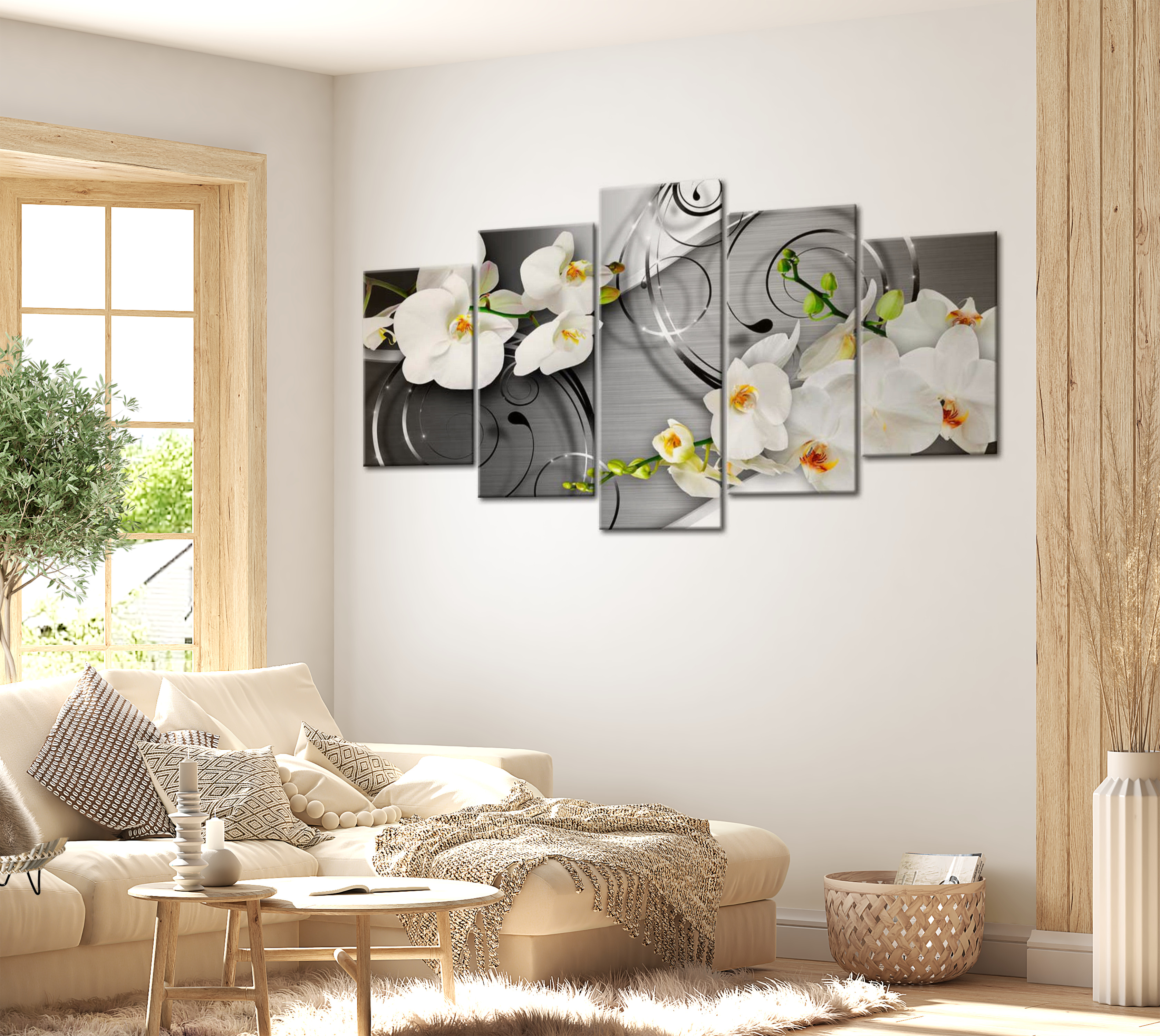 Stretched Canvas Floral Art - Milky Orchids 40"Wx20"H