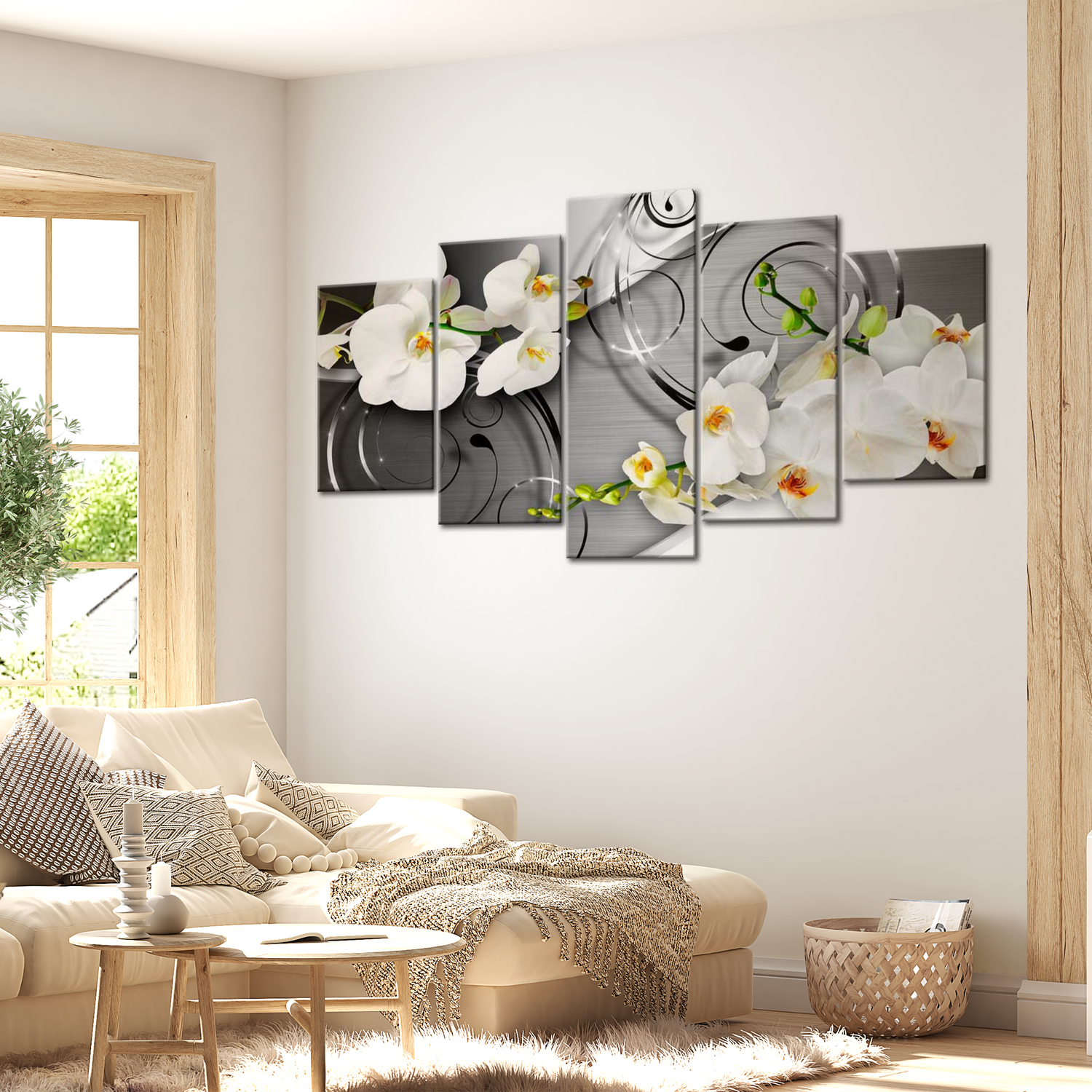 Stretched Canvas Floral Art - Milky Orchids 40"Wx20"H