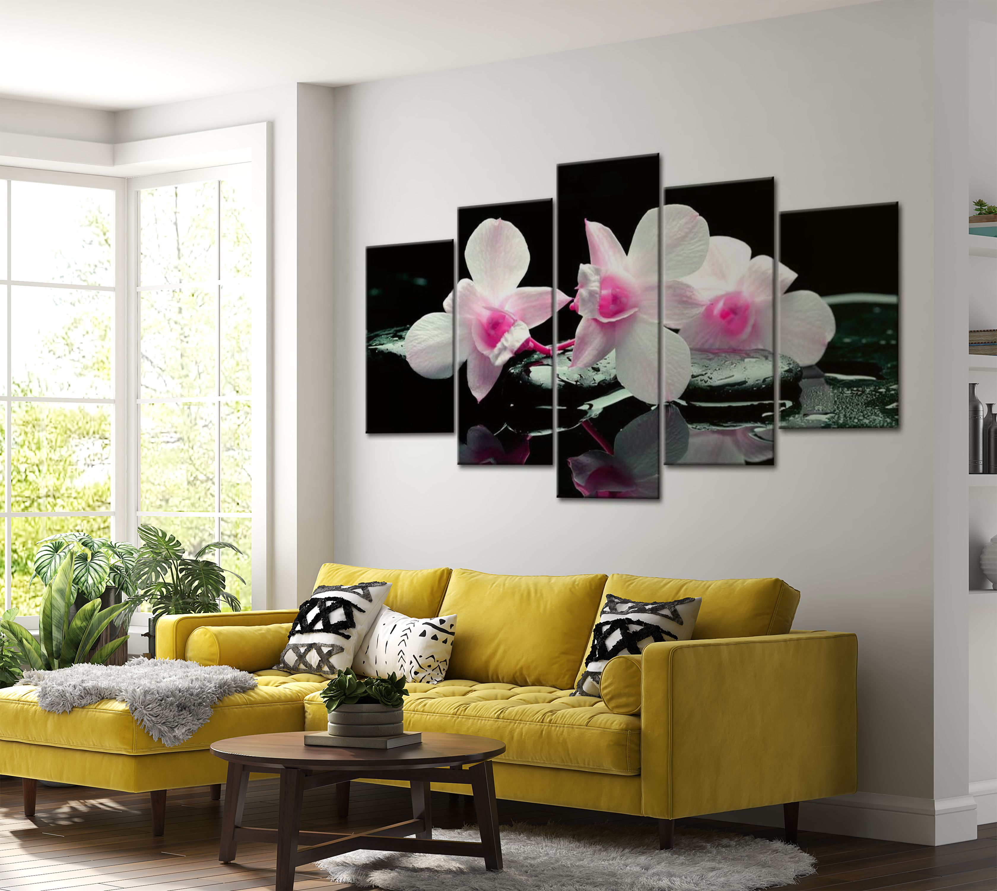 Floral Canvas Wall Art - Orchid Wellness - 5 Pieces