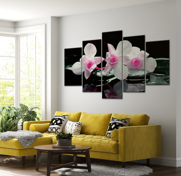 Floral Canvas Wall Art - Orchid Wellness - 5 Pieces