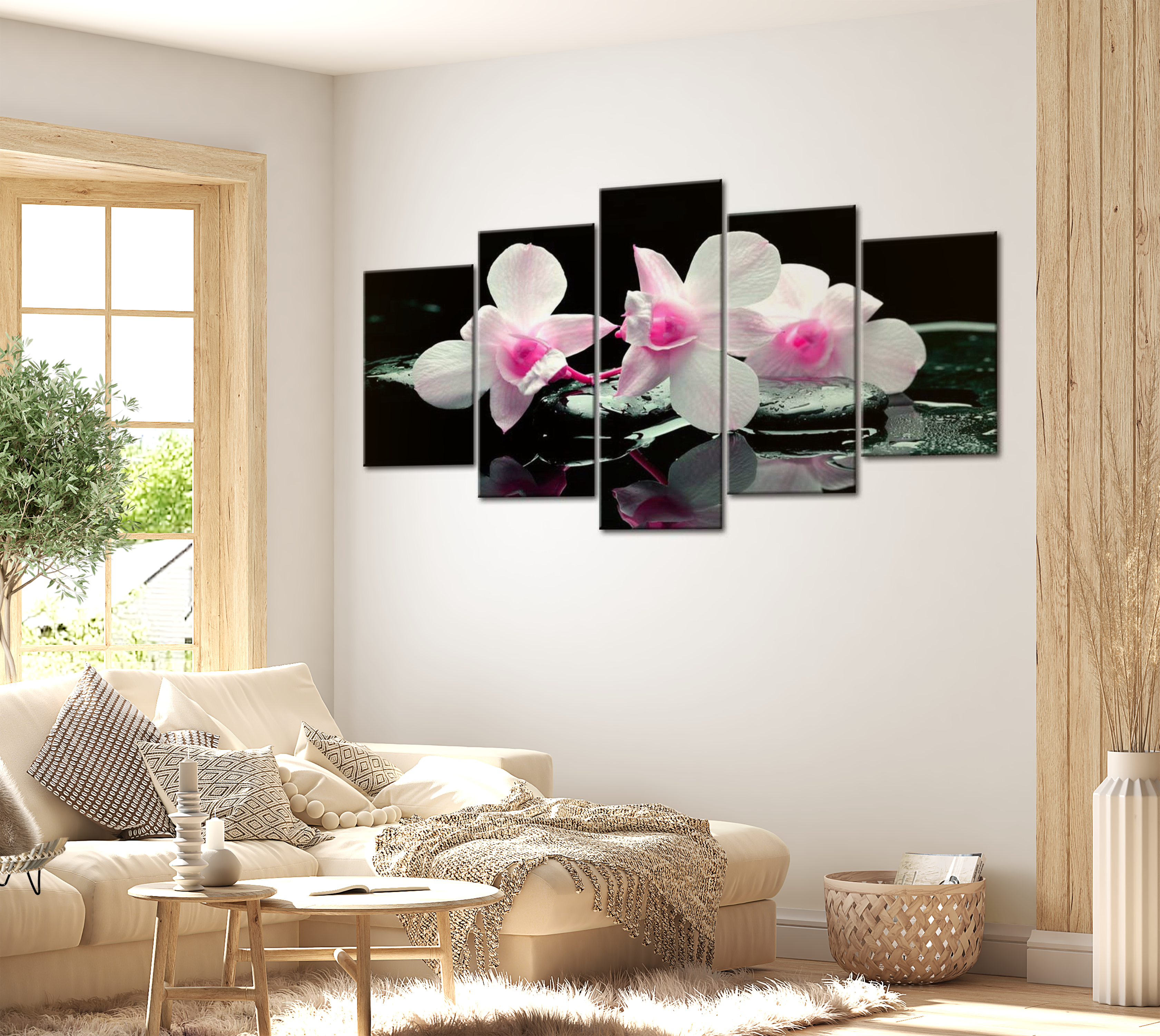 Stretched Canvas Floral Art - Rest Of Orchids 40"Wx20"H