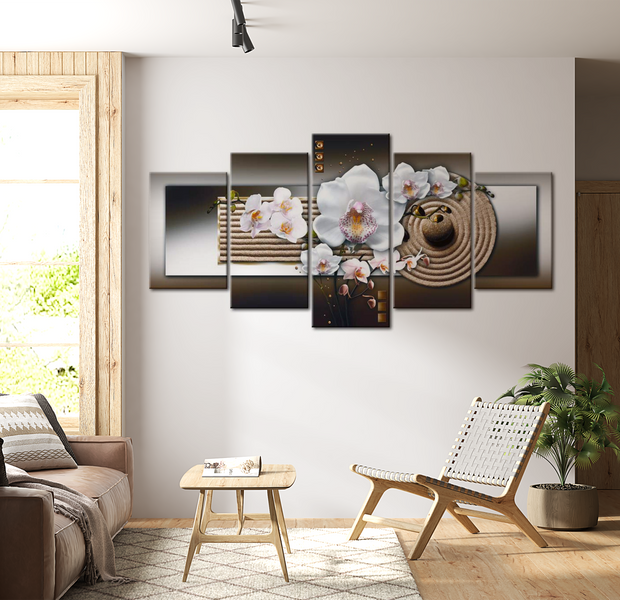 Floral Canvas Wall Art - Orchid Wellness Garden - 5 Pieces