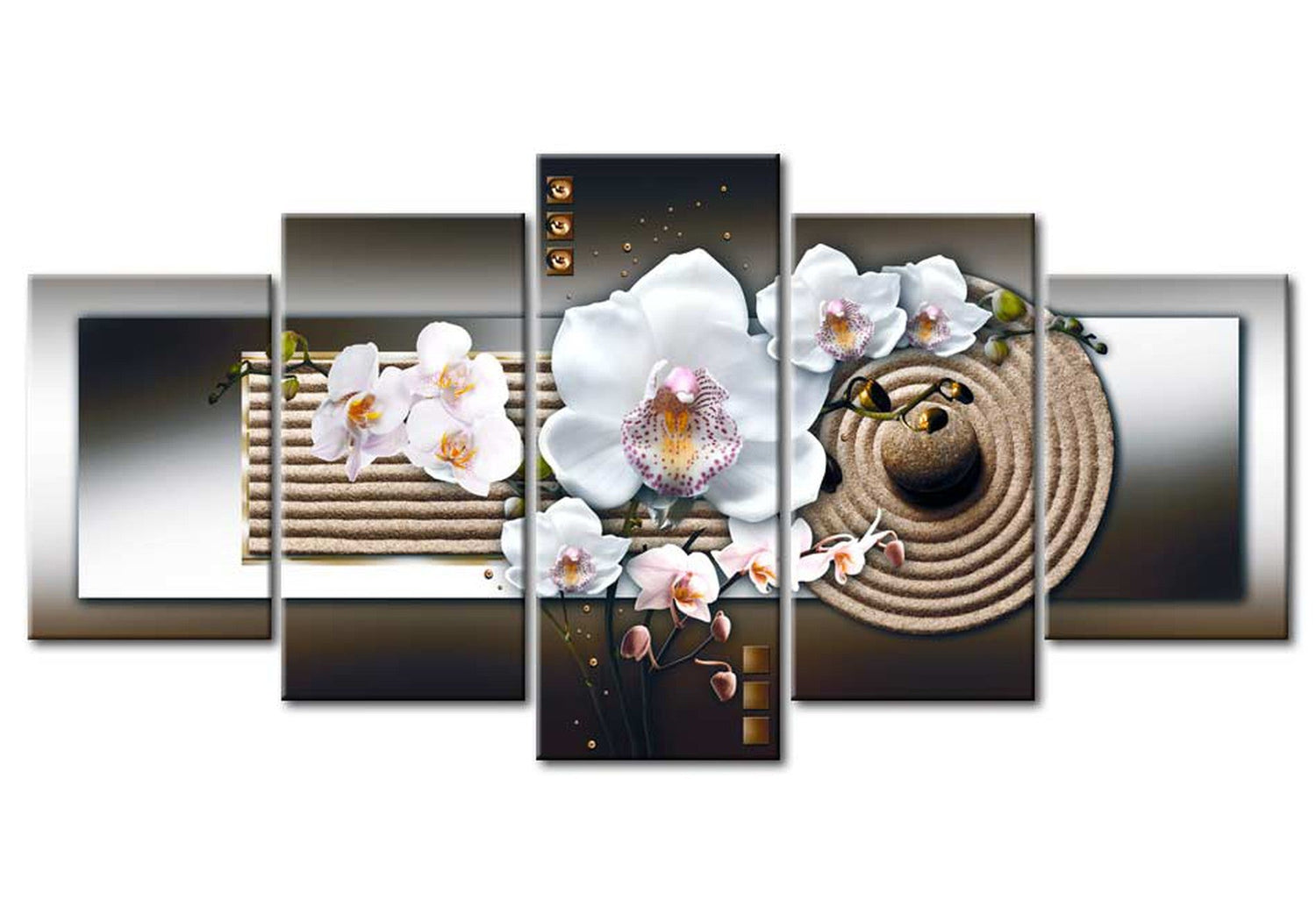 Floral Canvas Wall Art - Orchid Wellness Garden - 5 Pieces