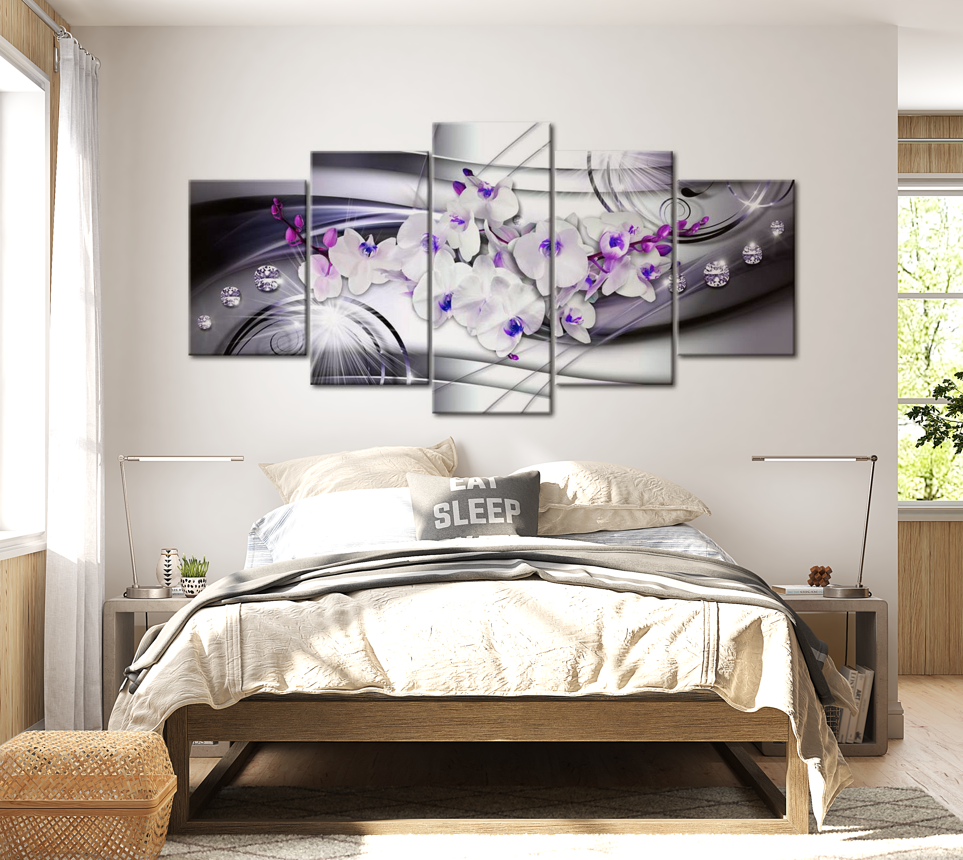 Stretched Canvas Floral Art - Coolness Of Orchid 40"Wx20"H