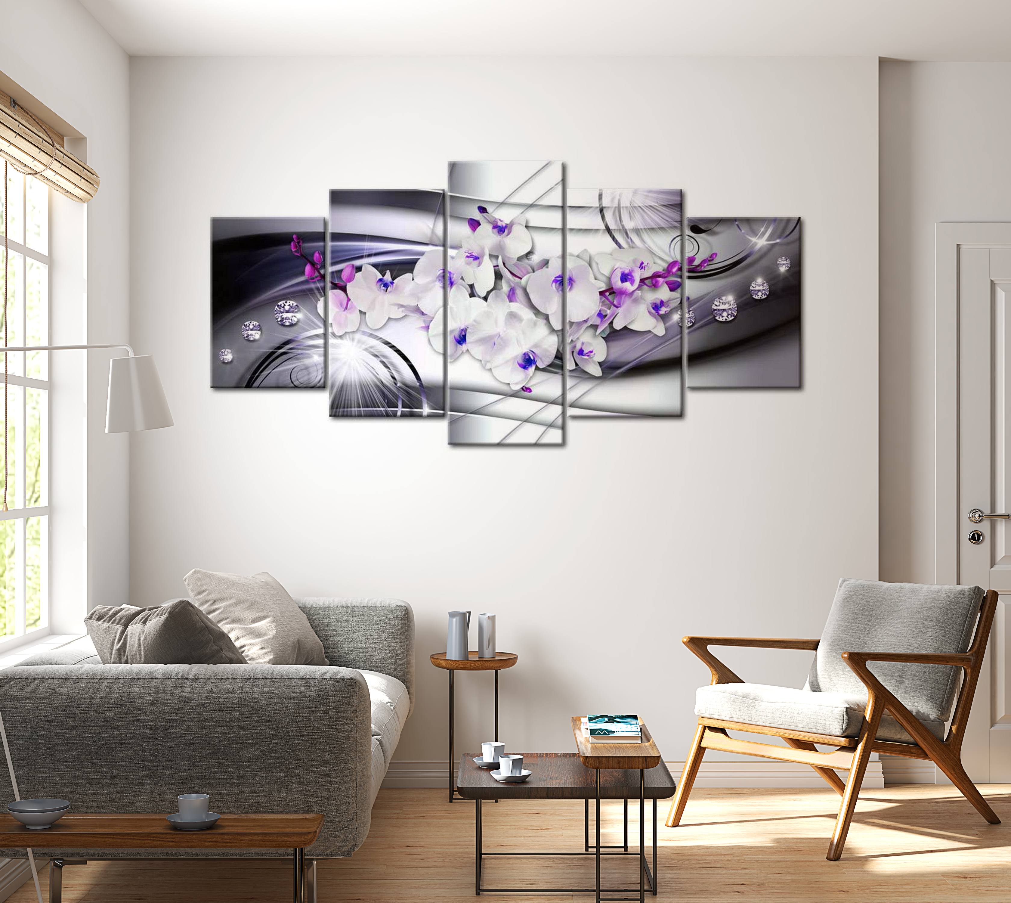 Stretched Canvas Floral Art - Coolness Of Orchid 40"Wx20"H