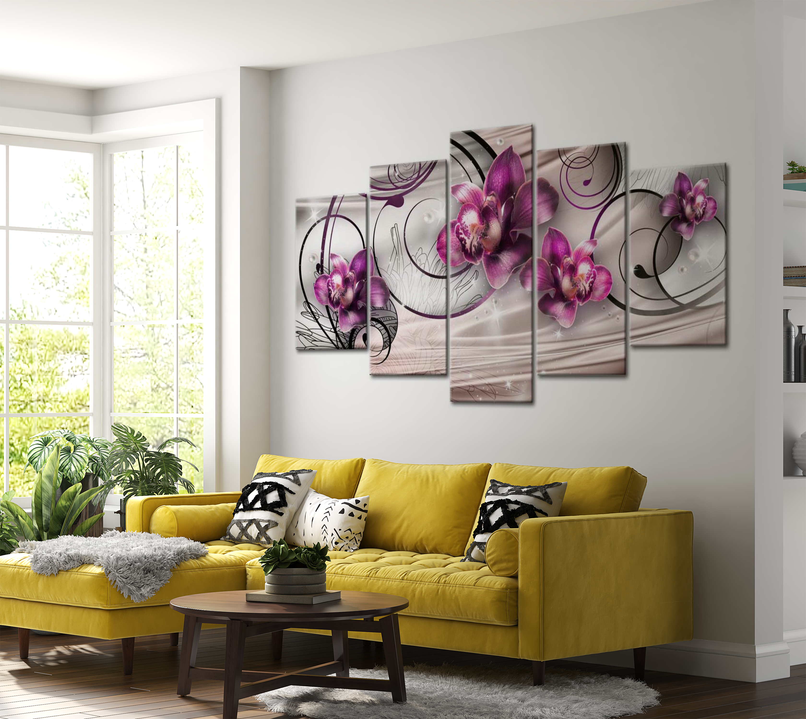 Floral Canvas Wall Art - Pearl Flight - 5 Pieces