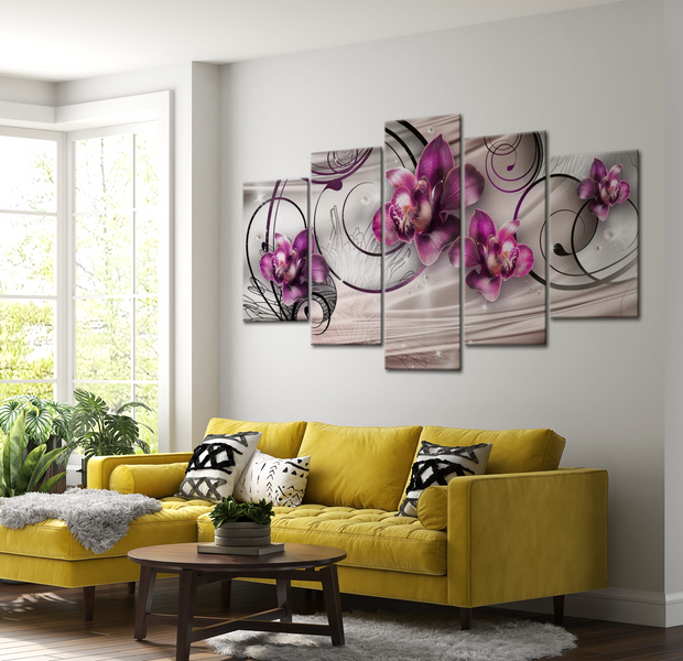Floral Canvas Wall Art - Pearl Flight - 5 Pieces