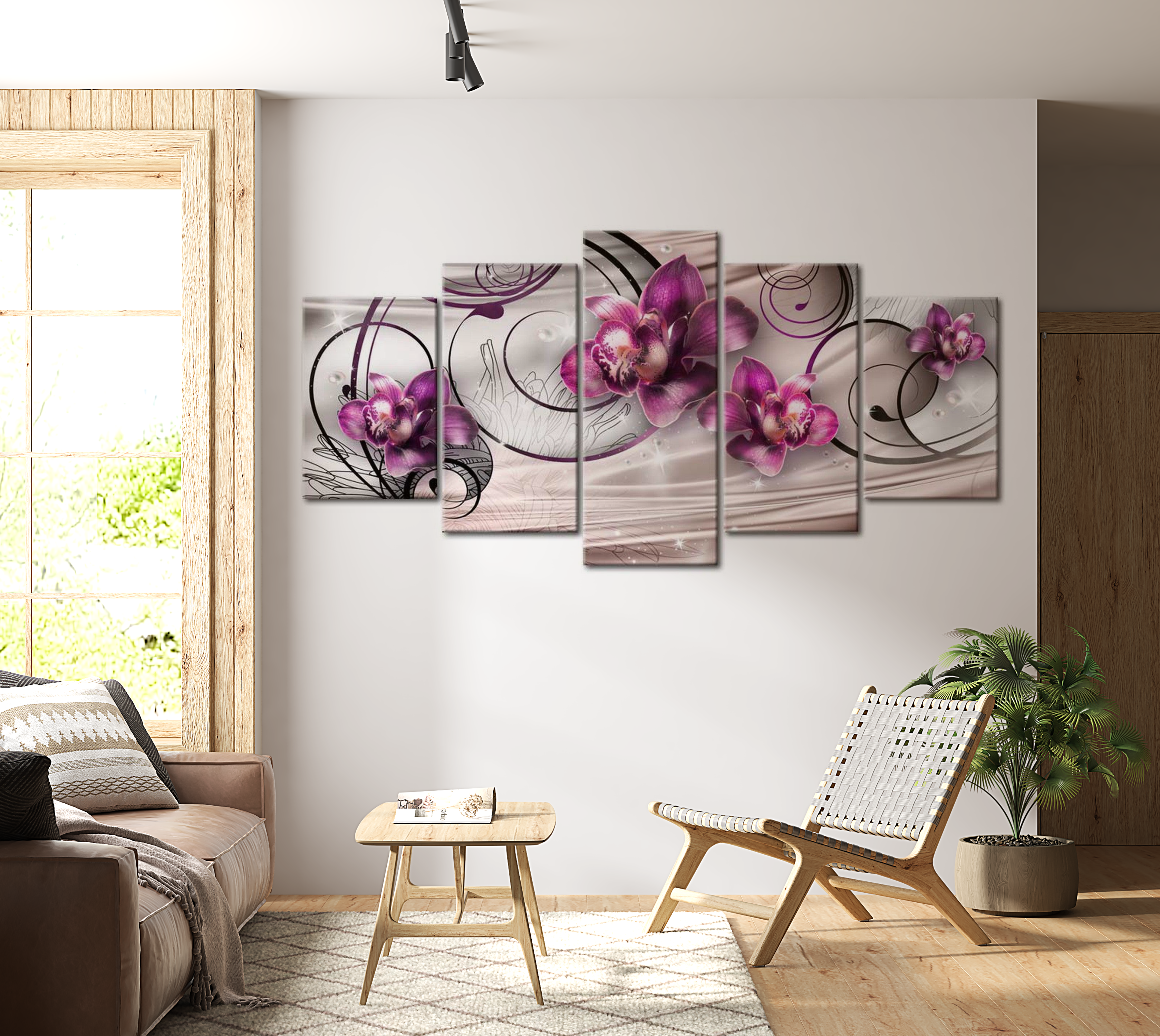 Stretched Canvas Floral Art - Pearl Flight 40"Wx20"H