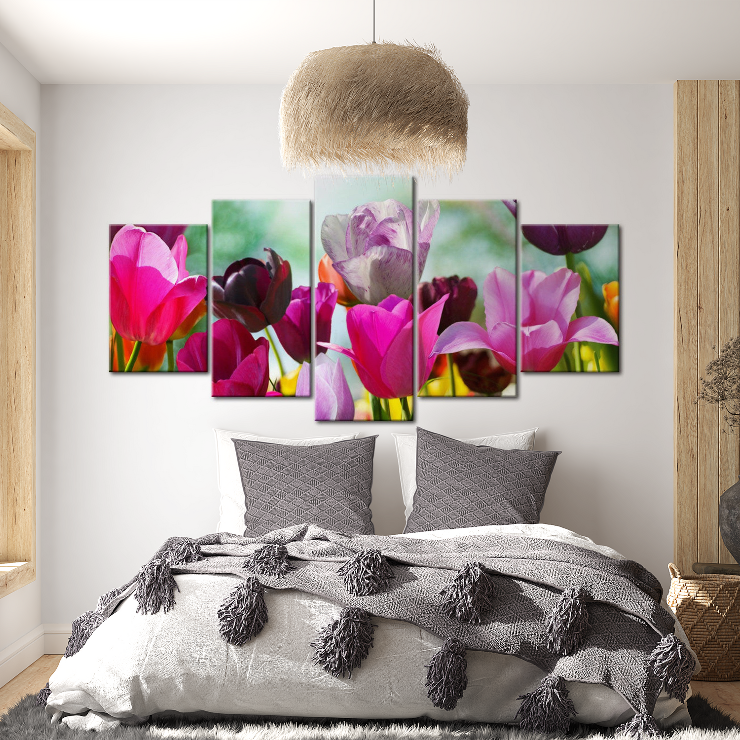 Stretched Canvas Floral Art - Pink Fun 40"Wx20"H