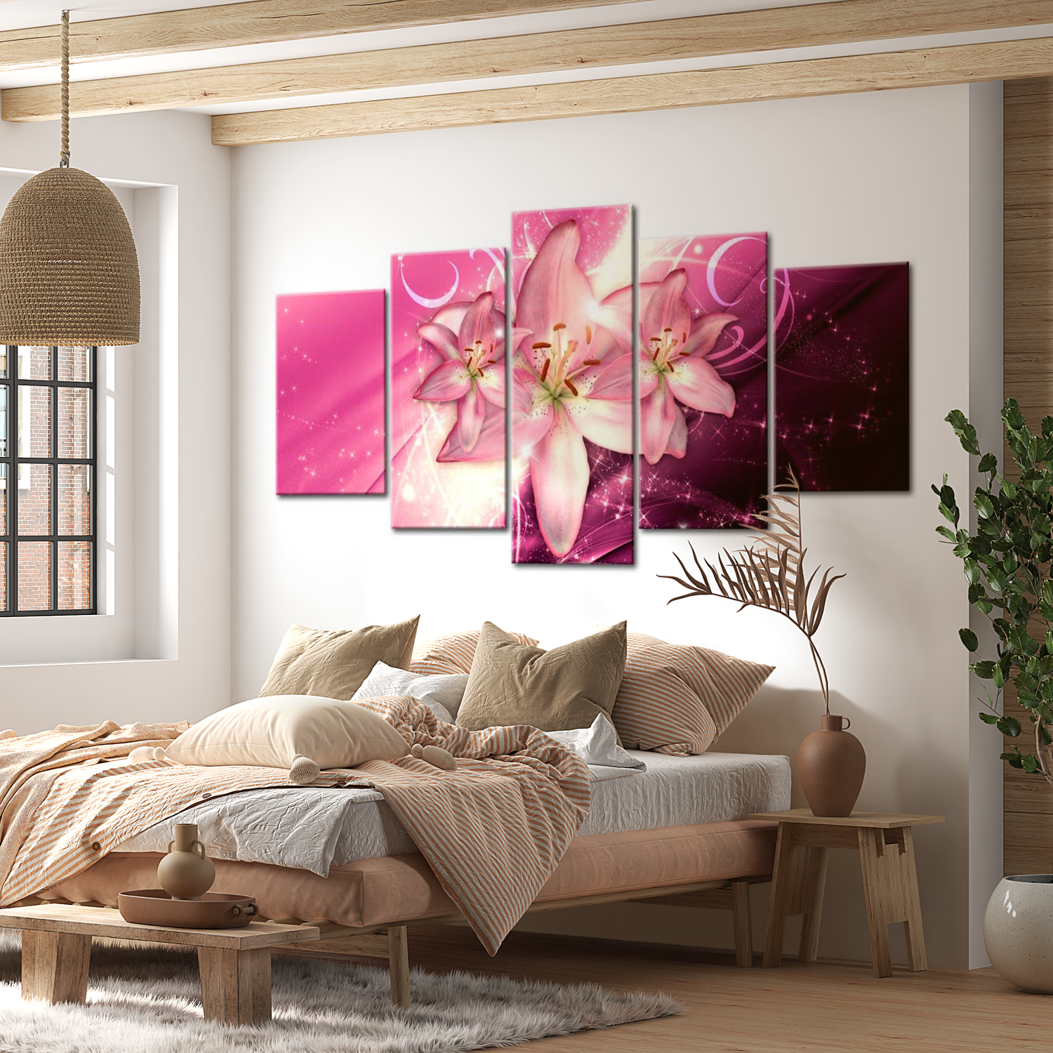 Stretched Canvas Floral Art - Pink Heaven 40"Wx20"H