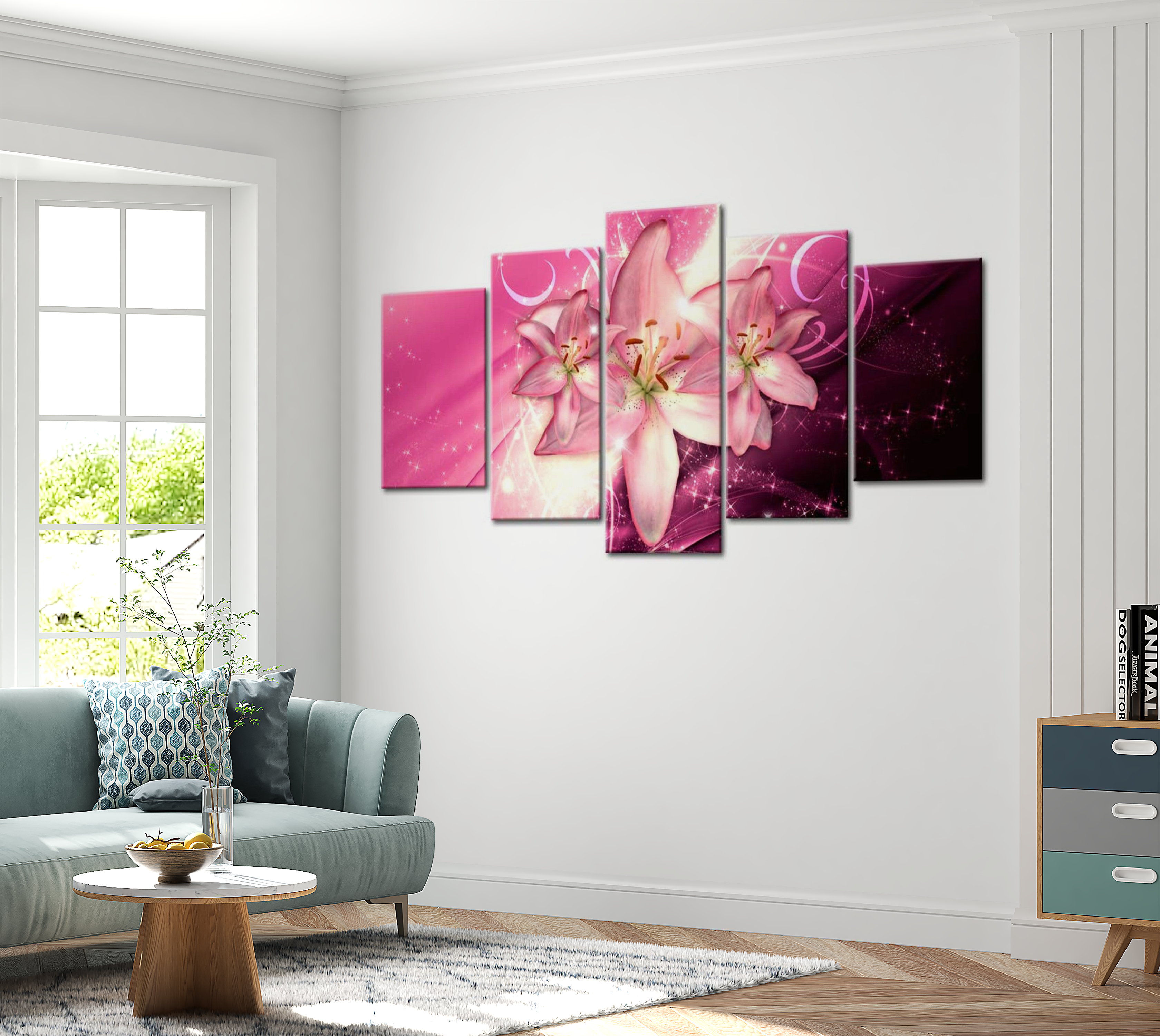 Stretched Canvas Floral Art - Pink Heaven 40"Wx20"H