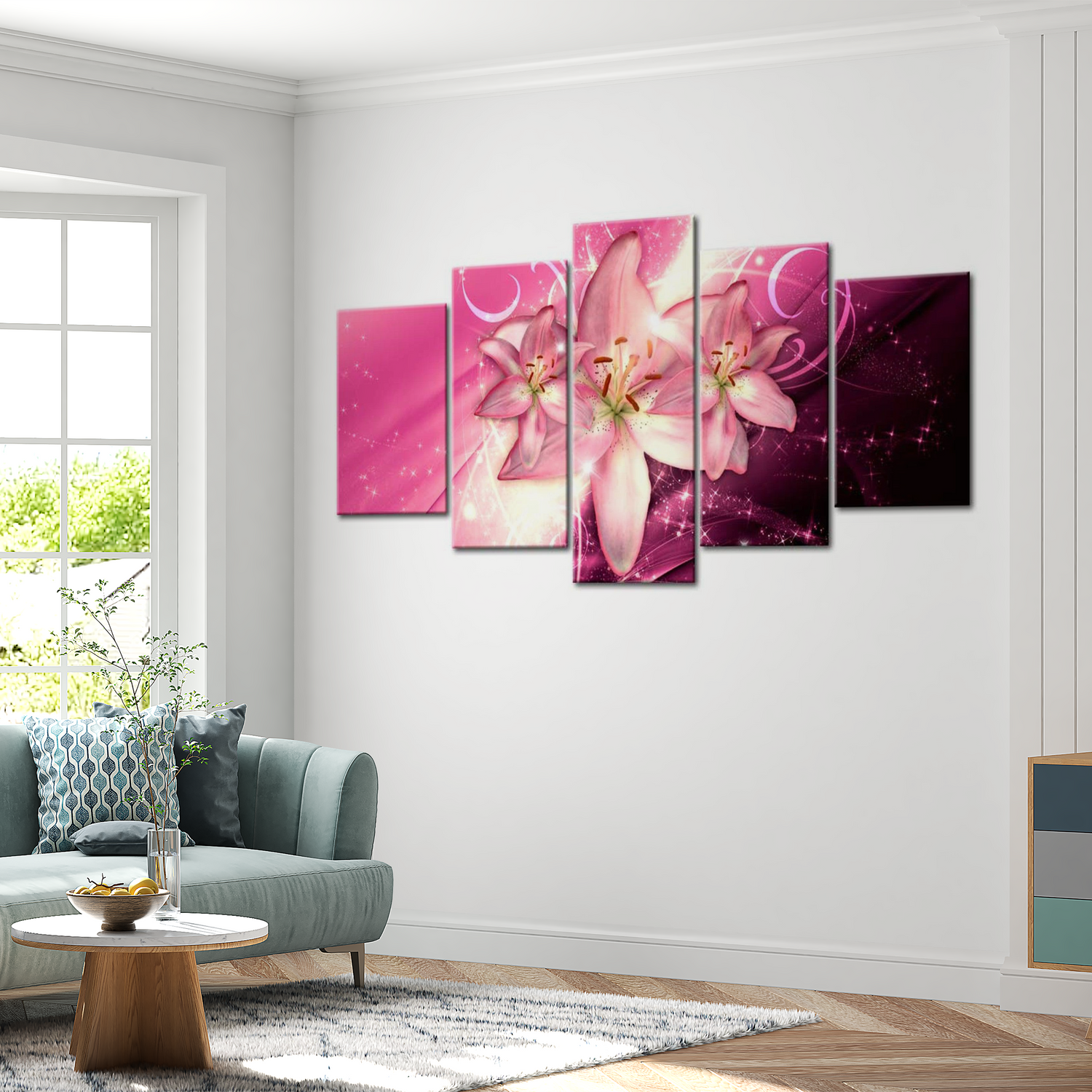 Stretched Canvas Floral Art - Pink Heaven 40"Wx20"H