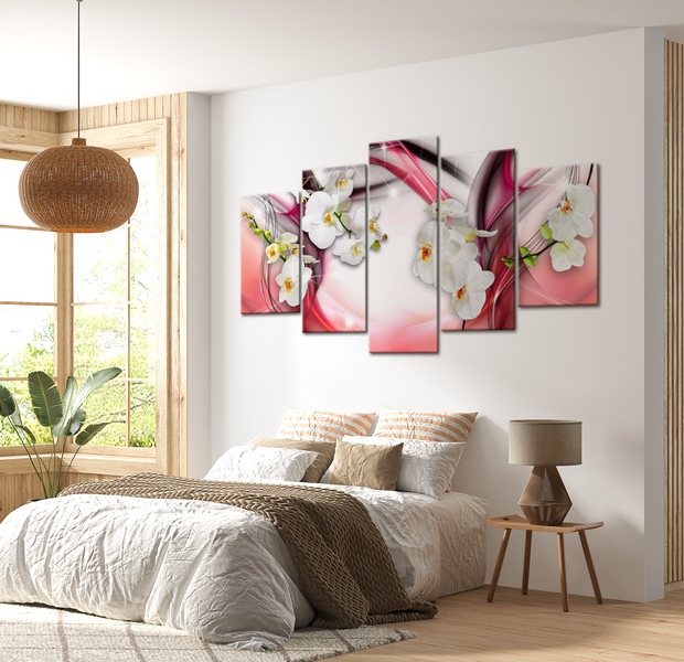 Floral Canvas Wall Art - Pink Melody - 5 Pieces