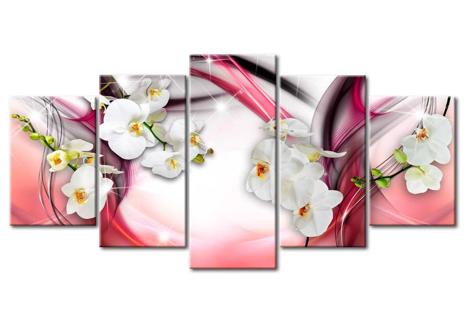 Floral Canvas Wall Art - Pink Melody - 5 Pieces