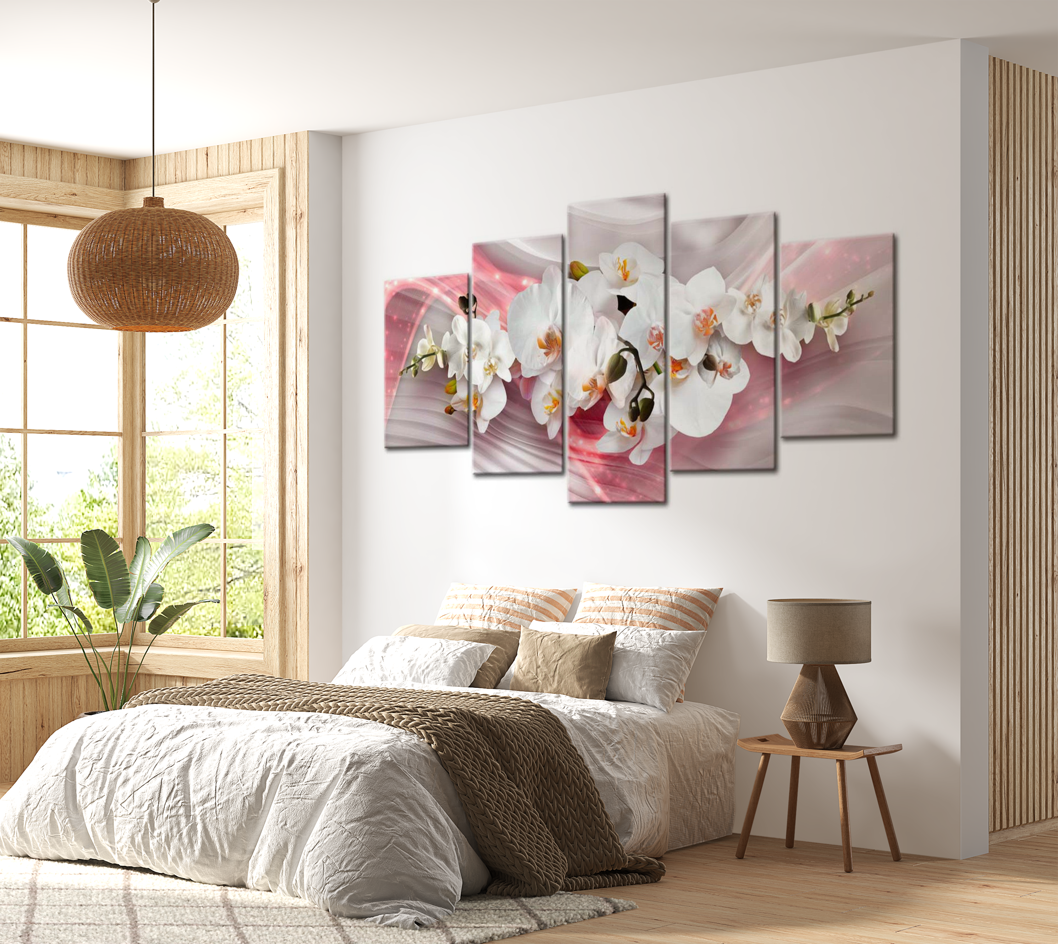 Stretched Canvas Floral Art - Pink Glow 40"Wx20"H