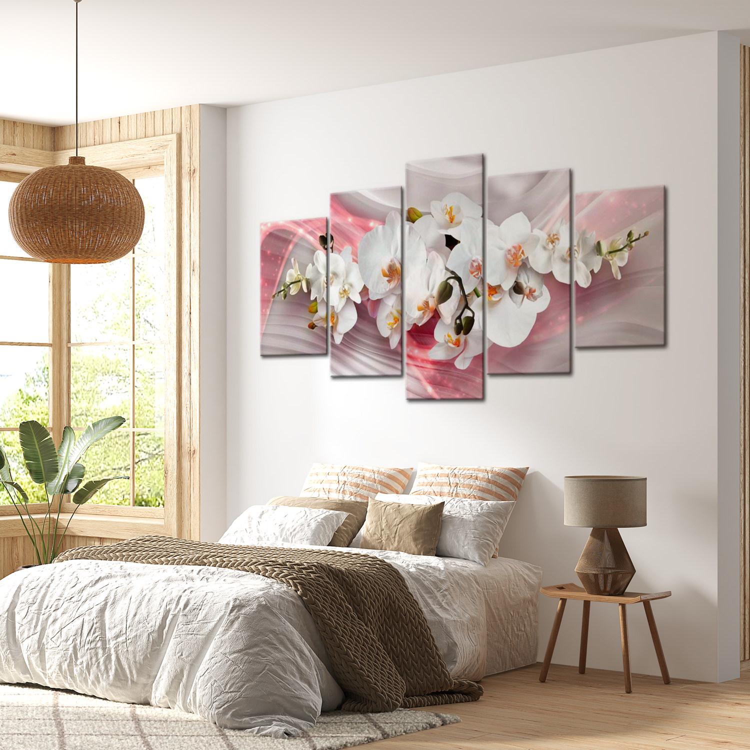 Stretched Canvas Floral Art - Pink Glow 40"Wx20"H