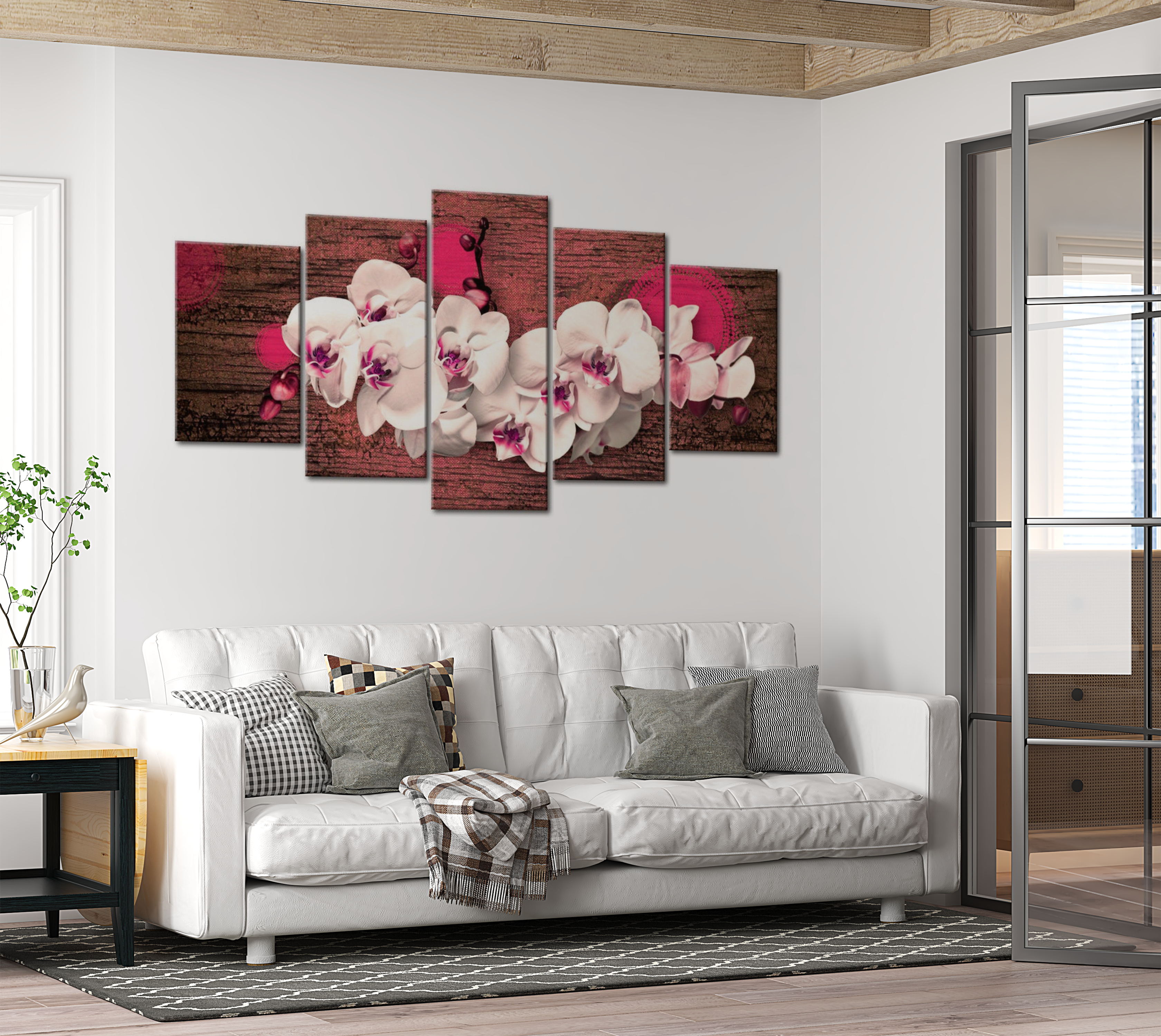 Stretched Canvas Floral Art - Joy And Orchid 40"Wx20"H