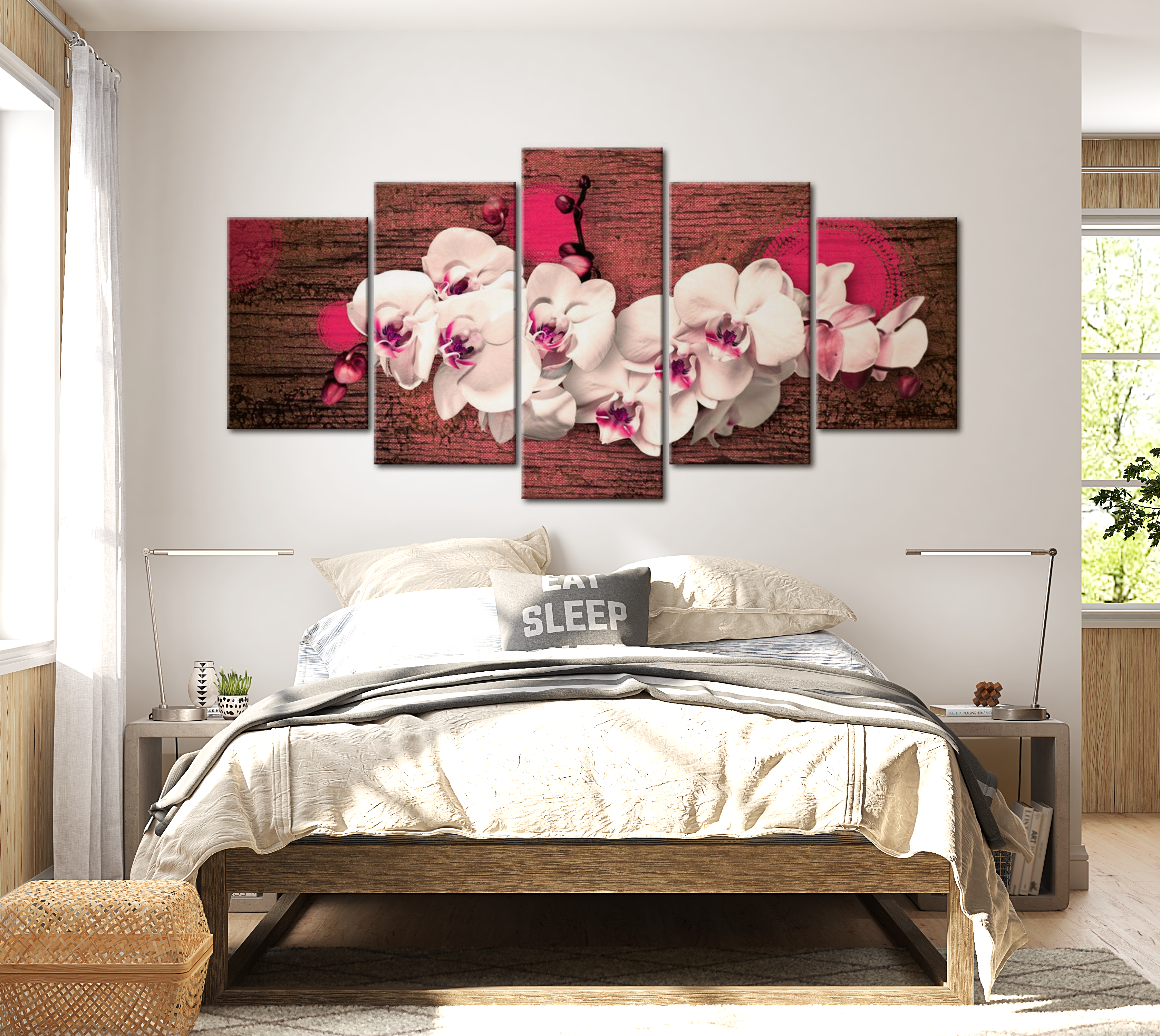 Stretched Canvas Floral Art - Joy And Orchid 40"Wx20"H