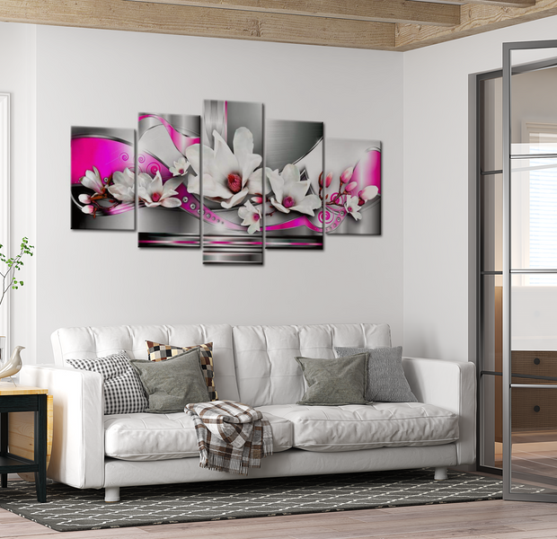 Floral Canvas Wall Art - Pink Revolution - 5 Pieces