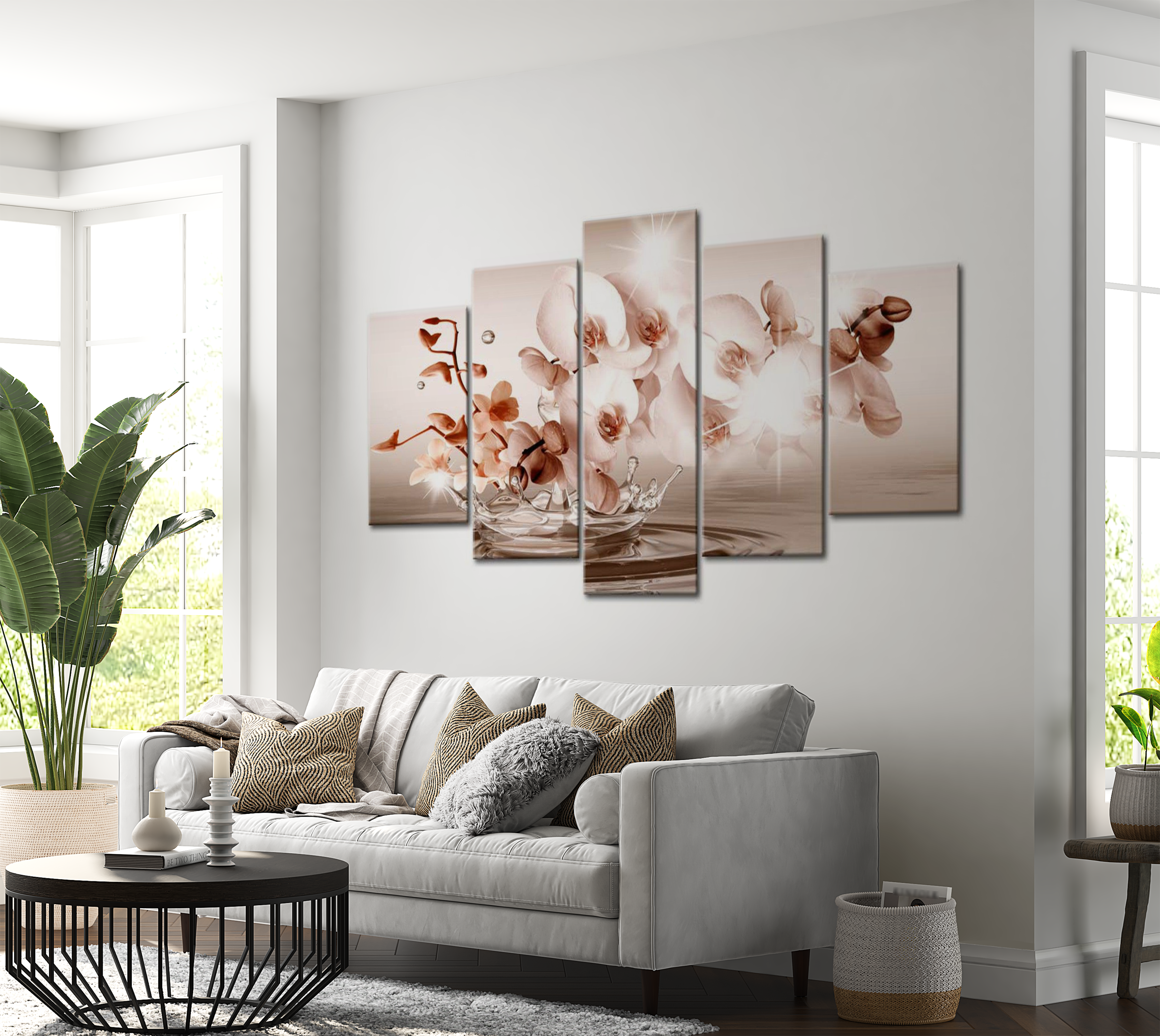 Floral Canvas Wall Art - Poetry Of Orchids - 5 Pieces