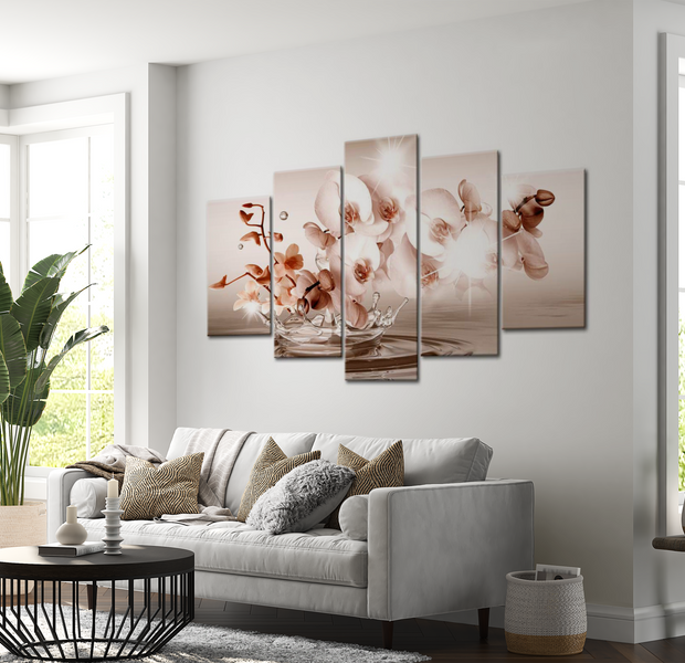 Floral Canvas Wall Art - Poetry Of Orchids - 5 Pieces