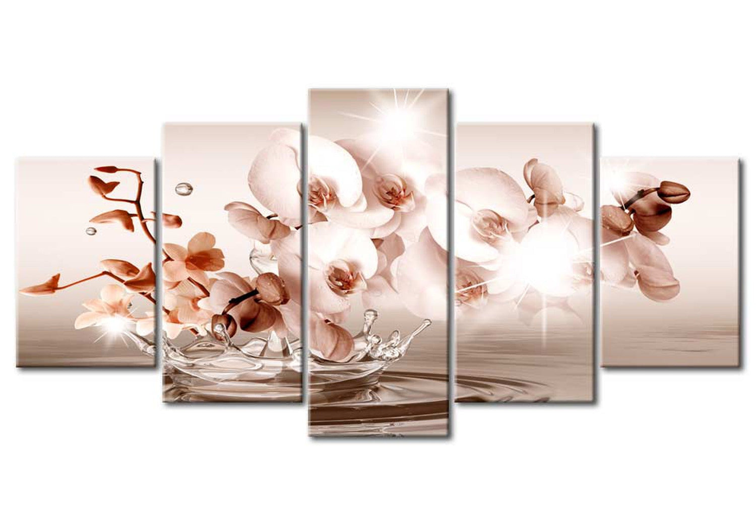 Floral Canvas Wall Art - Poetry Of Orchids - 5 Pieces