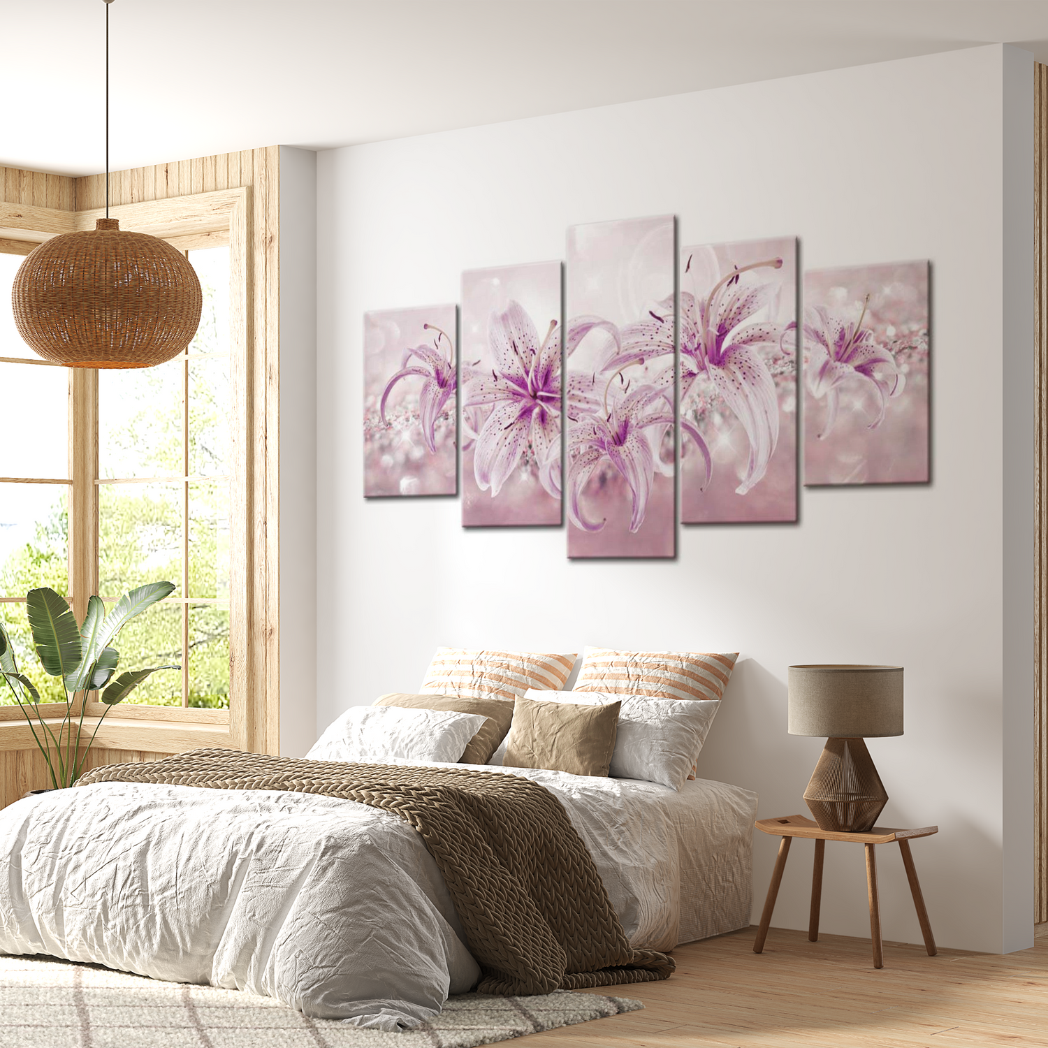 Stretched Canvas Floral Art - Purple Harmony 40"Wx20"H