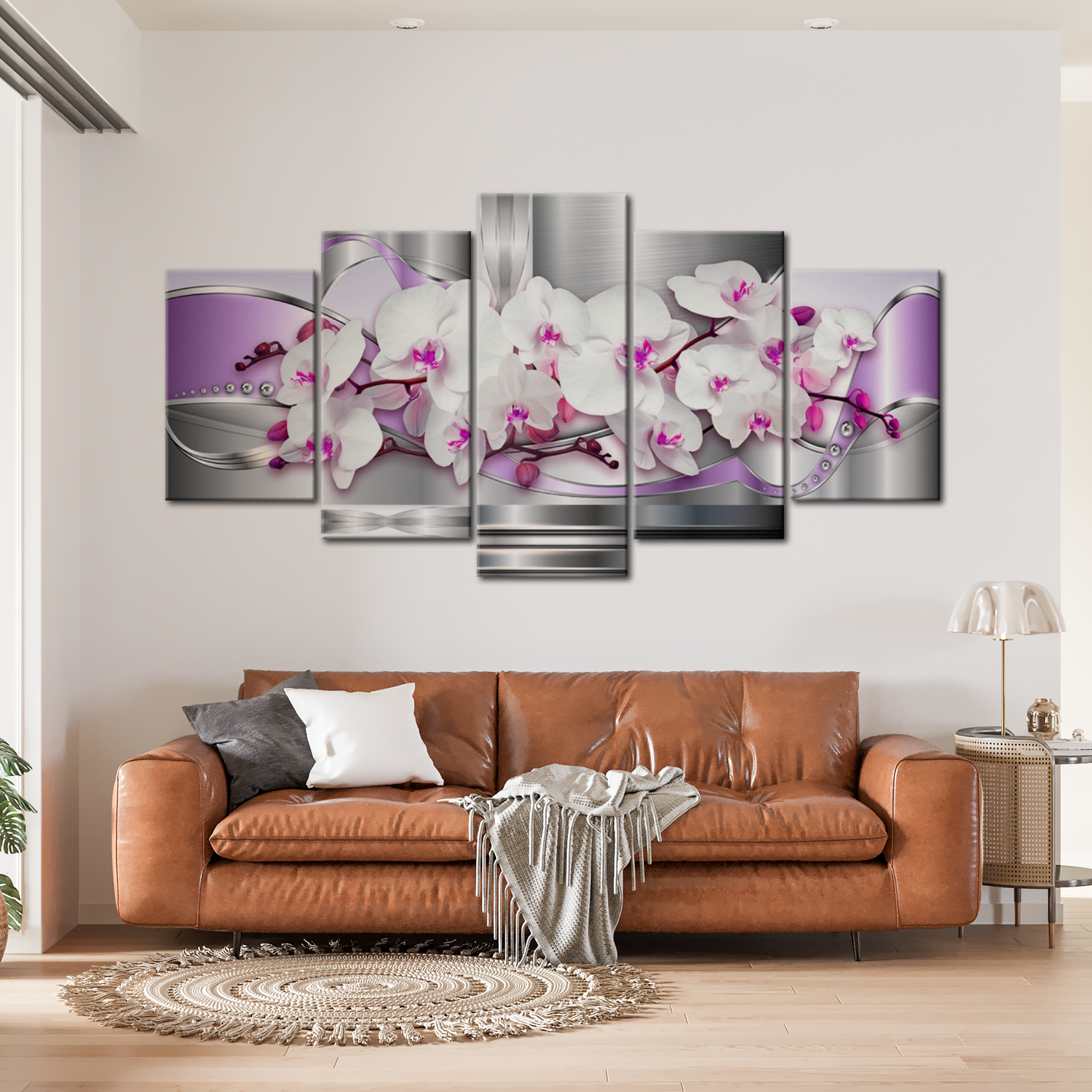 Stretched Canvas Floral Art - Orchid And Fantasy 40"Wx20"H