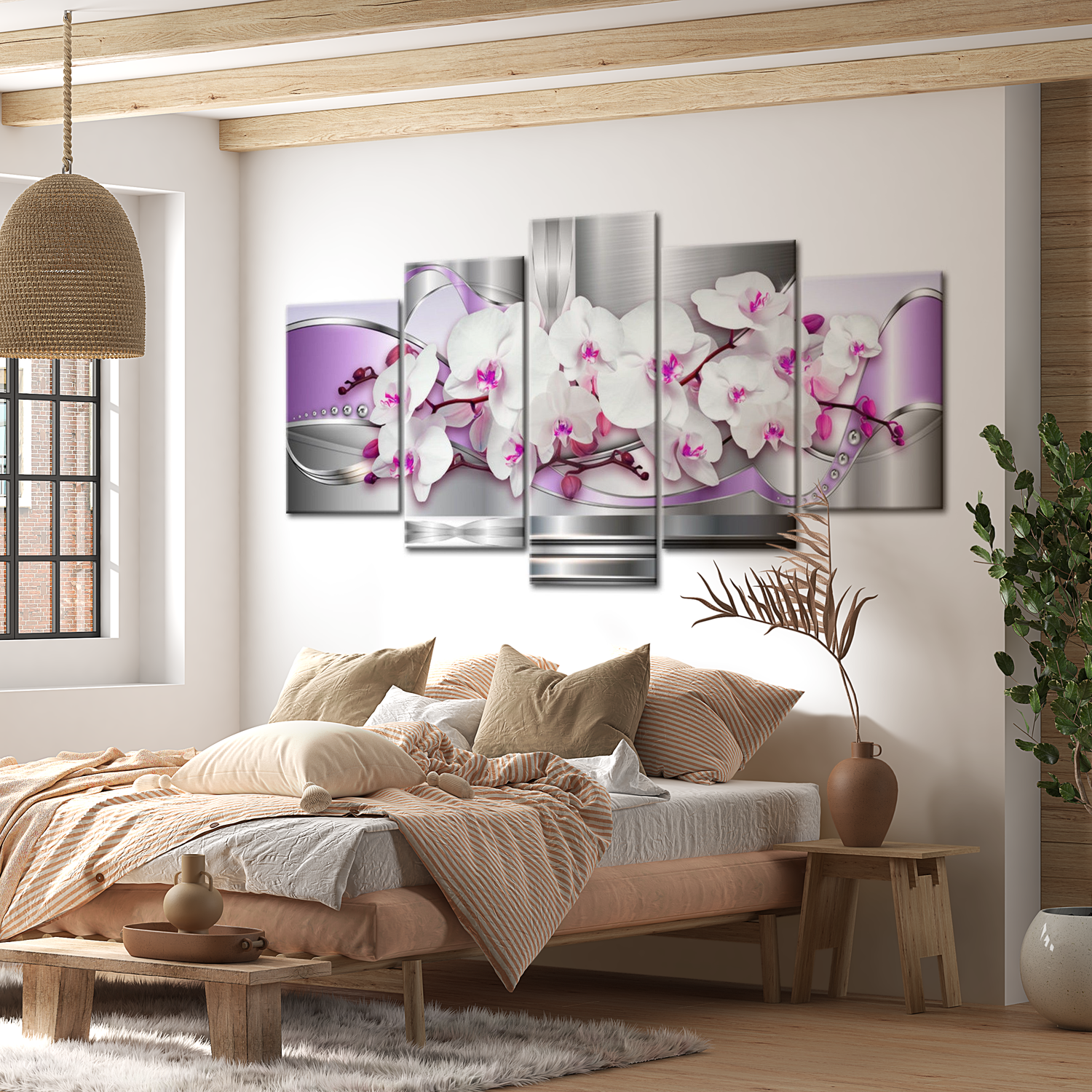 Stretched Canvas Floral Art - Orchid And Fantasy 40"Wx20"H