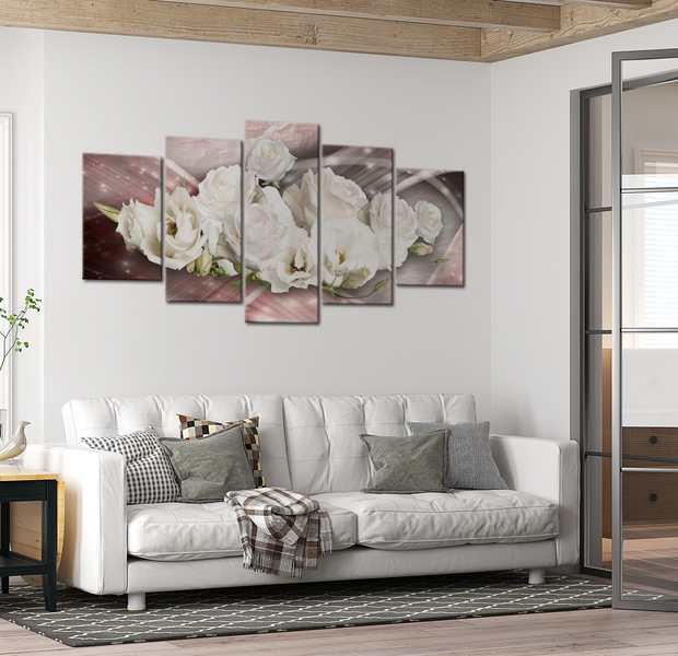 Floral Canvas Wall Art - Romantic Roses - 5 Pieces