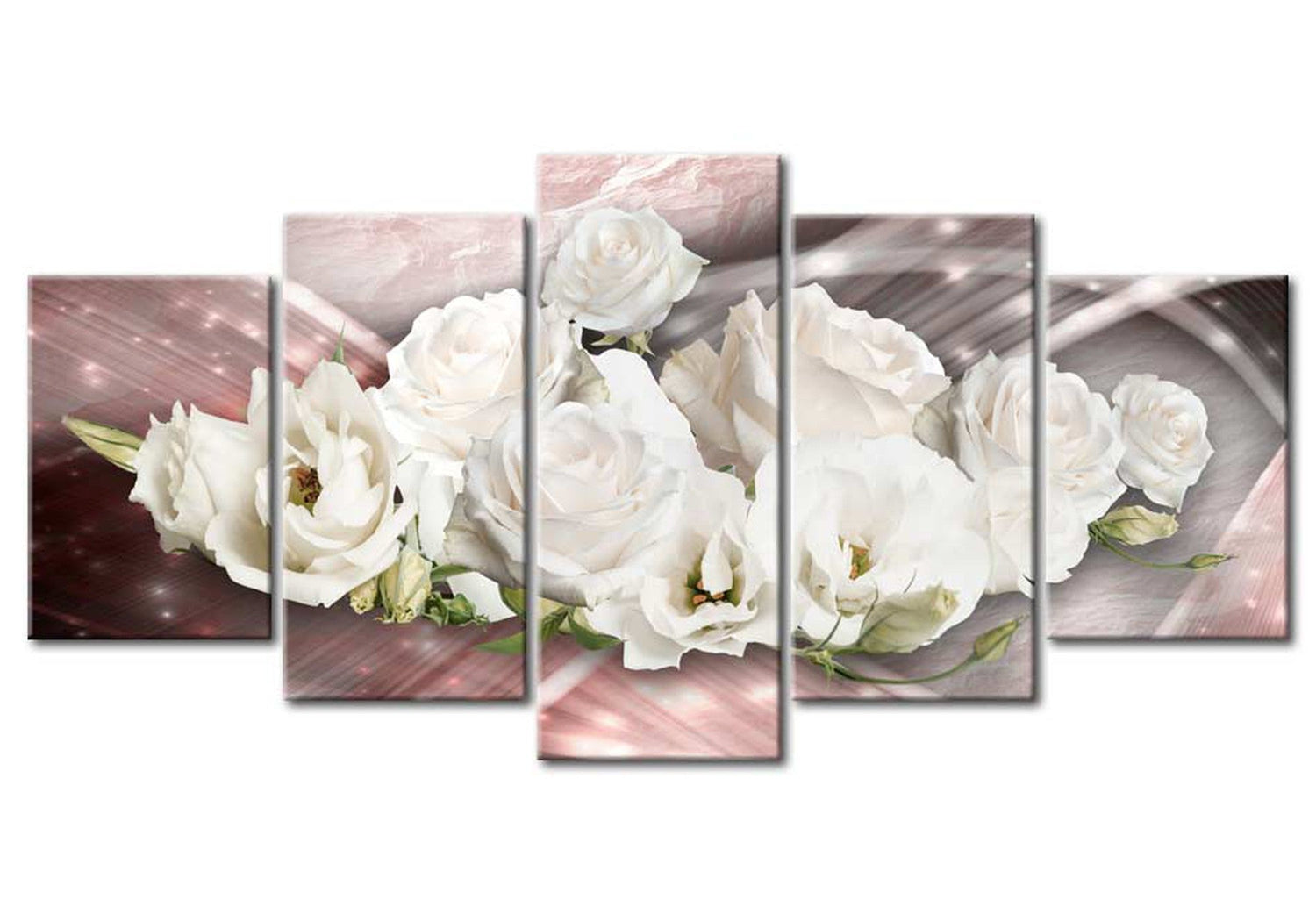 Floral Canvas Wall Art - Romantic Roses - 5 Pieces