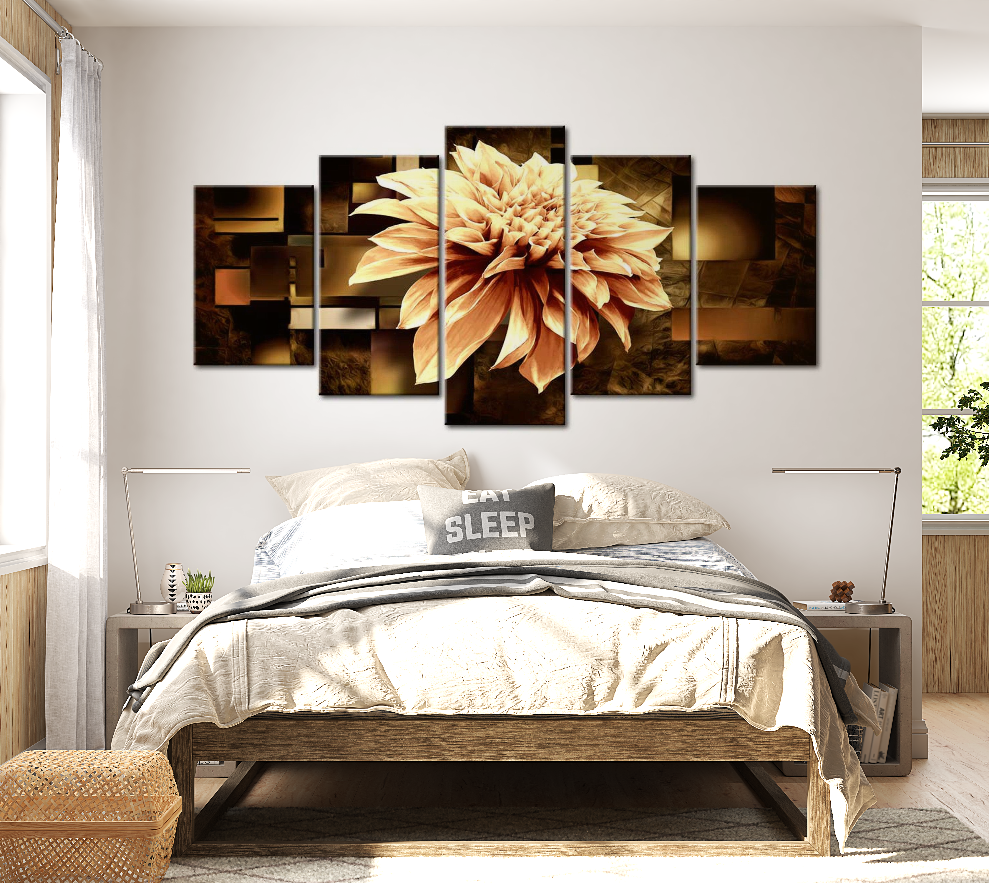 Floral Canvas Wall Art - Royal Dahlia - 5 Pieces