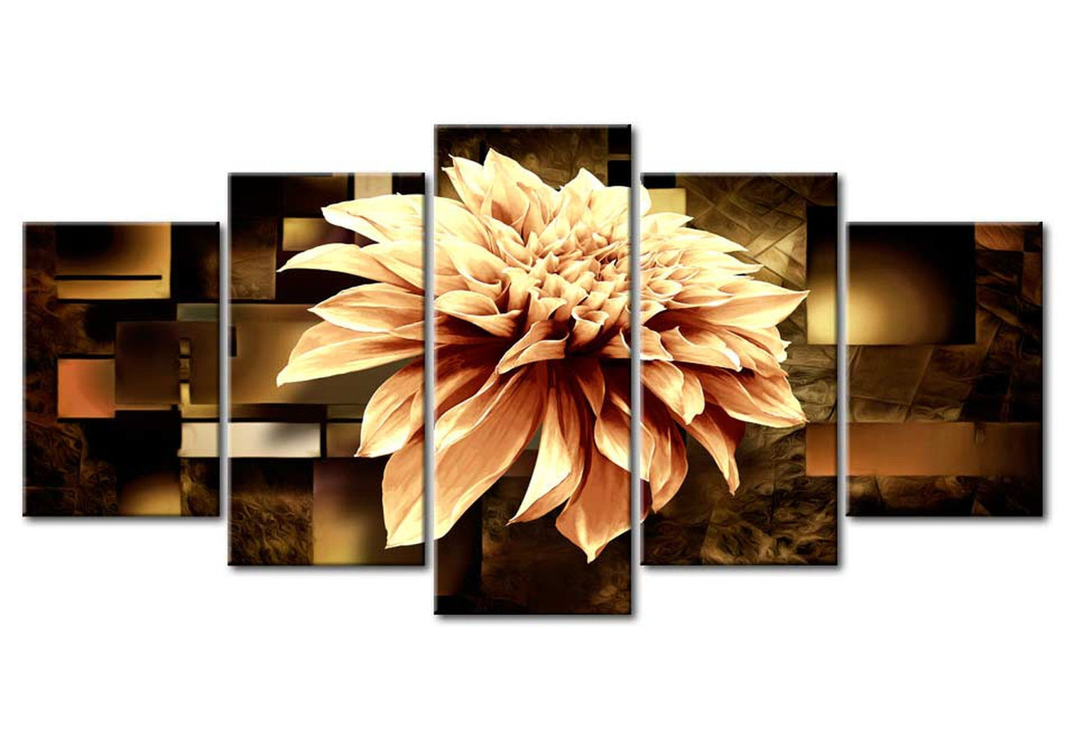 Floral Canvas Wall Art - Royal Dahlia - 5 Pieces