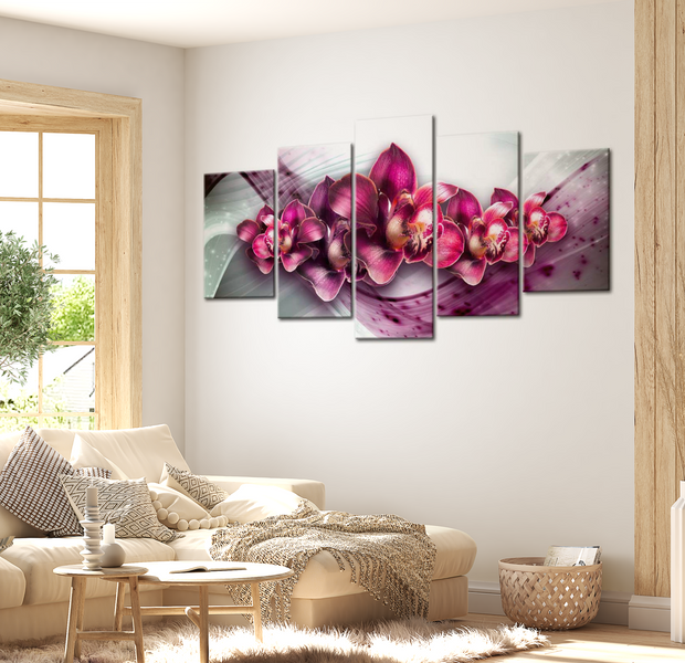 Floral Canvas Wall Art - Ruby Queen - 5 Pieces
