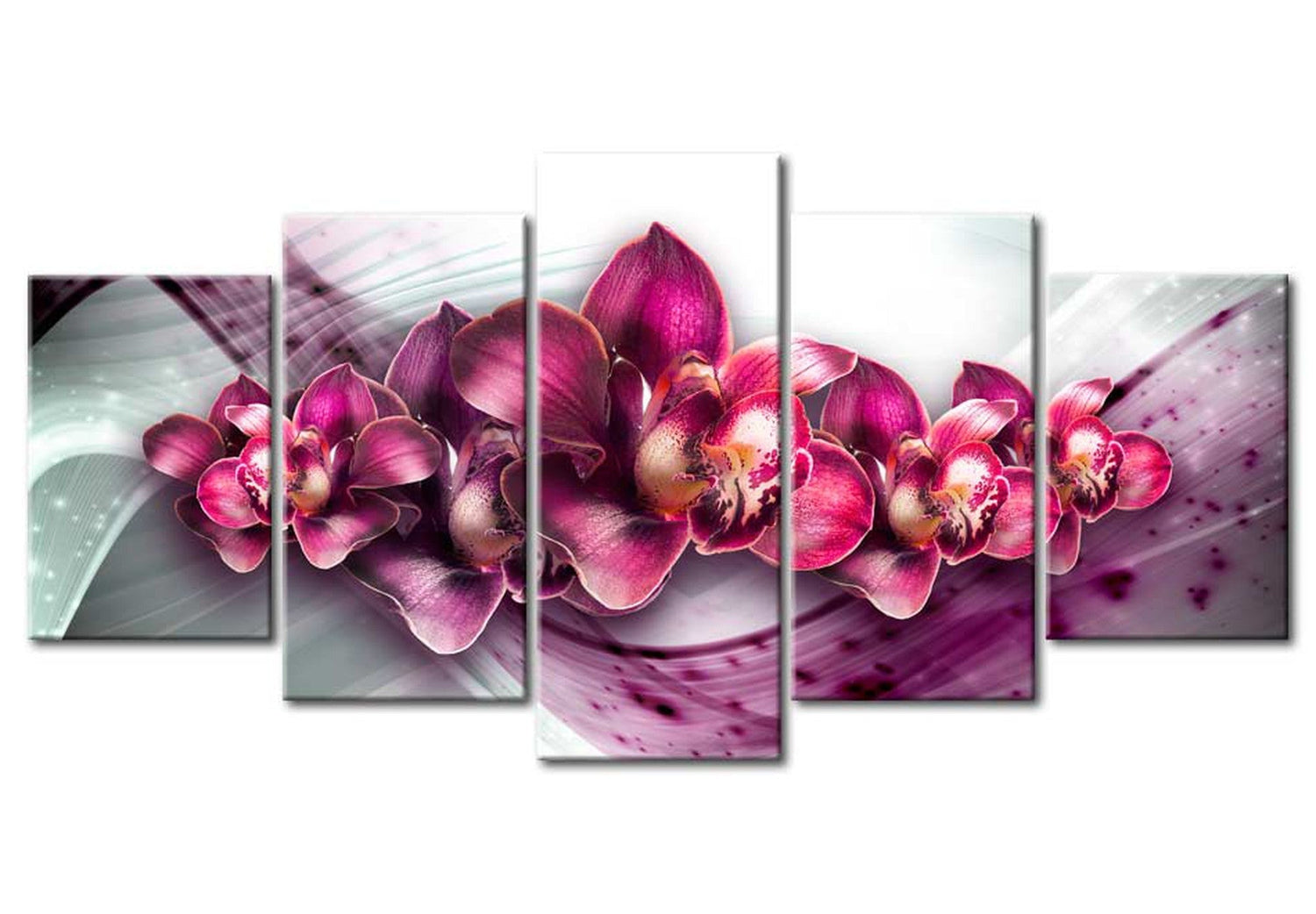 Floral Canvas Wall Art - Ruby Queen - 5 Pieces