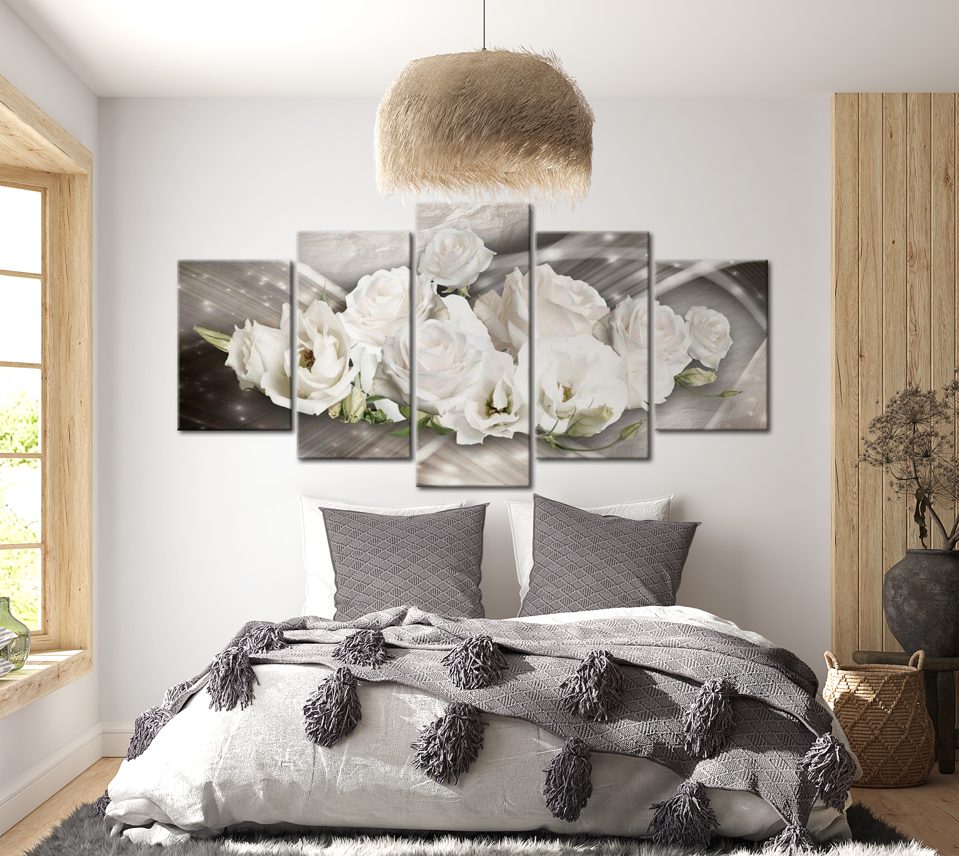 Floral Canvas Wall Art - Secret Of A Rose - 5 Pieces