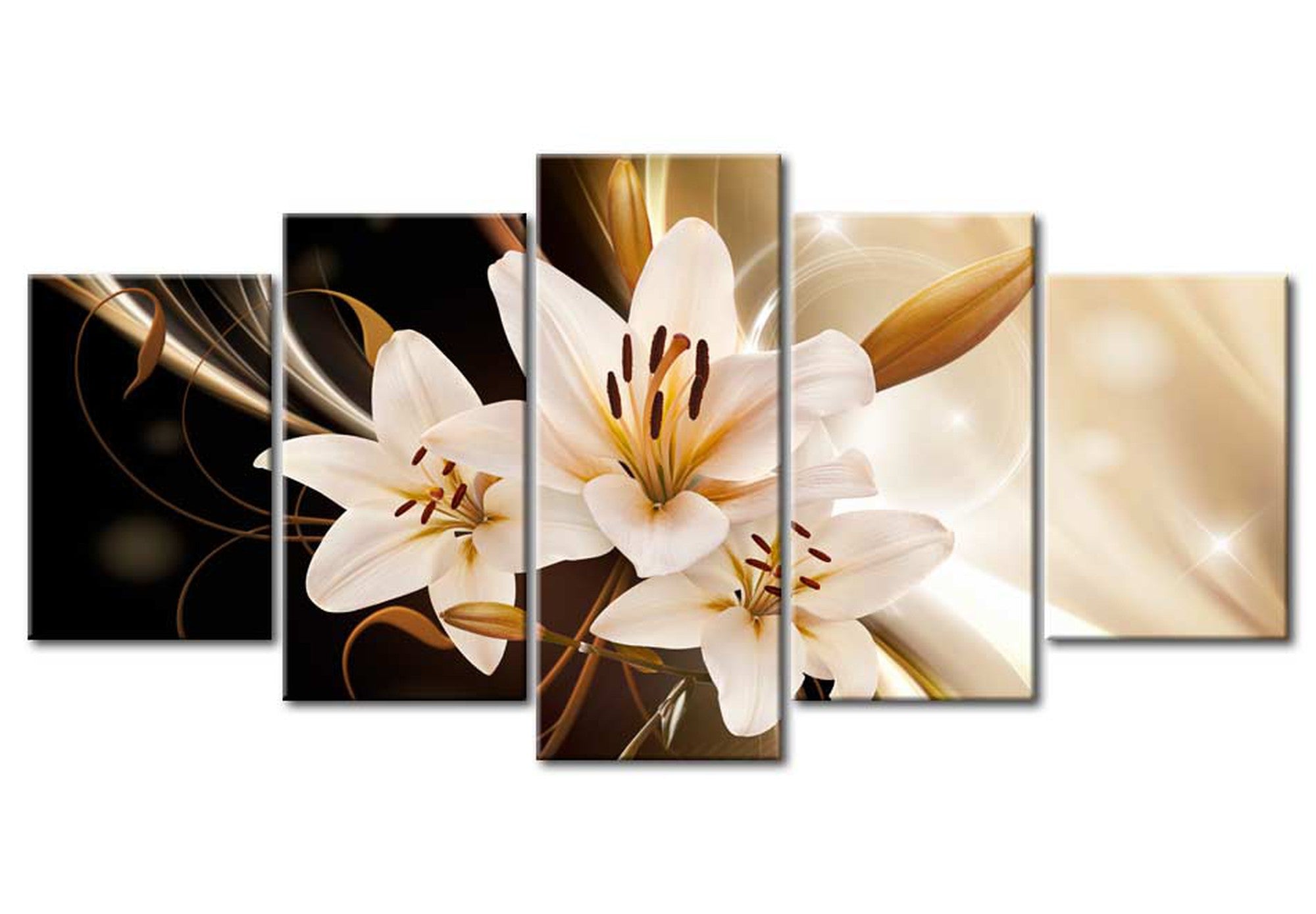 Floral Canvas Wall Art - Siren Song - 5 Pieces