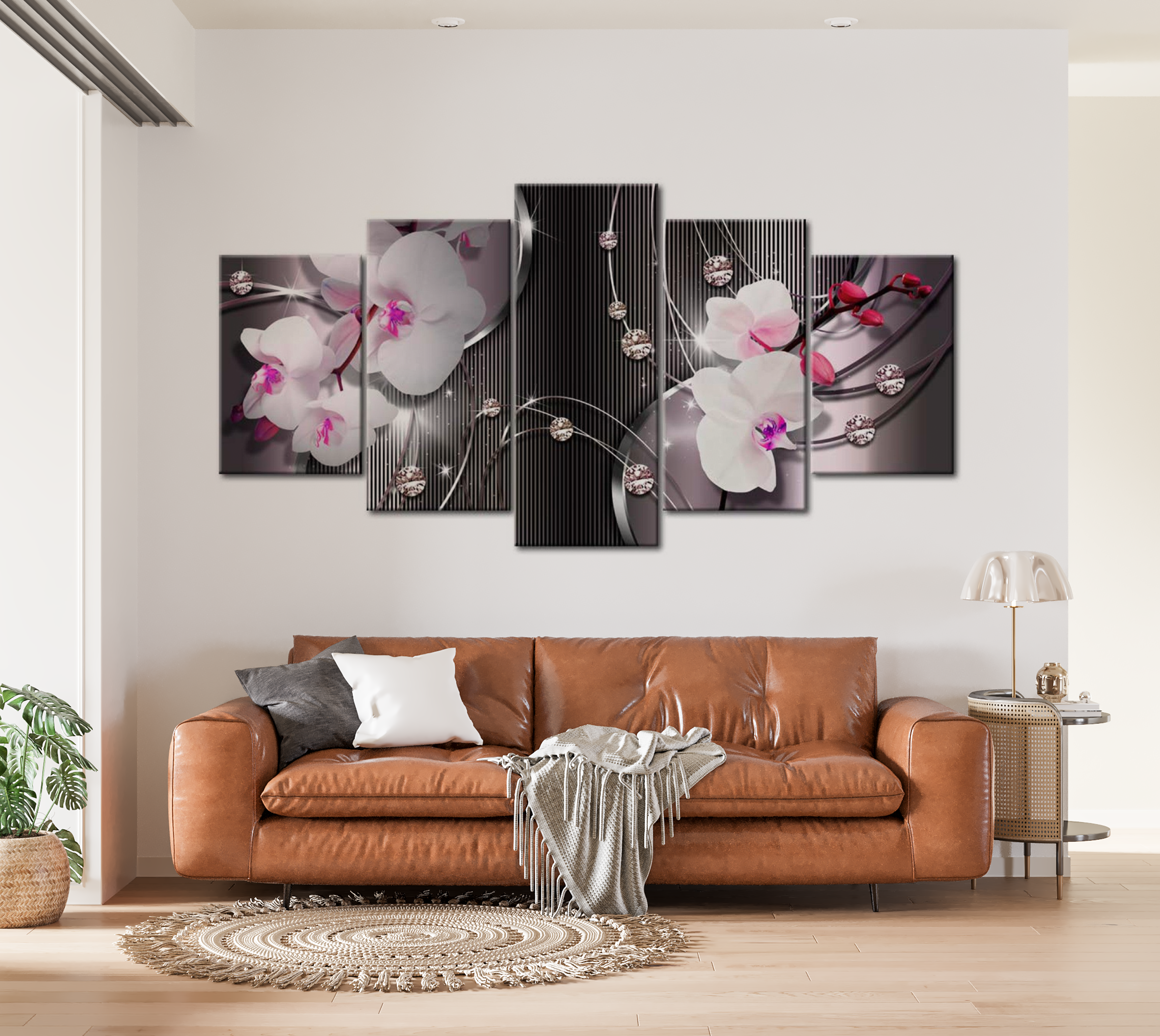 Floral Canvas Wall Art - Speech Of Flowers - 5 Pieces