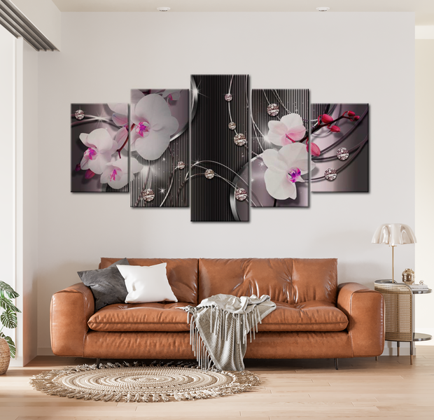 Floral Canvas Wall Art - Speech Of Flowers - 5 Pieces