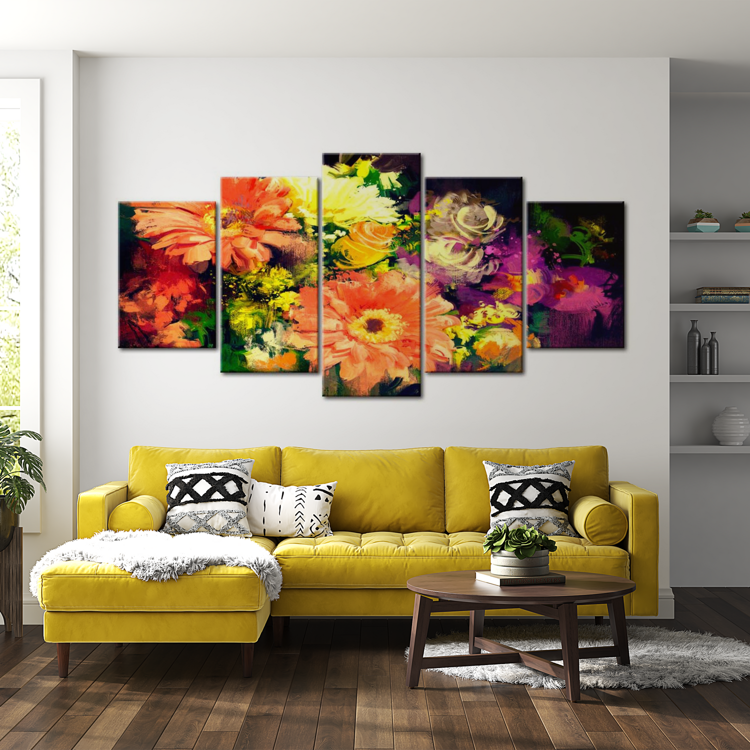 Stretched Canvas Floral Art - Spring Collage 40"Wx20"H
