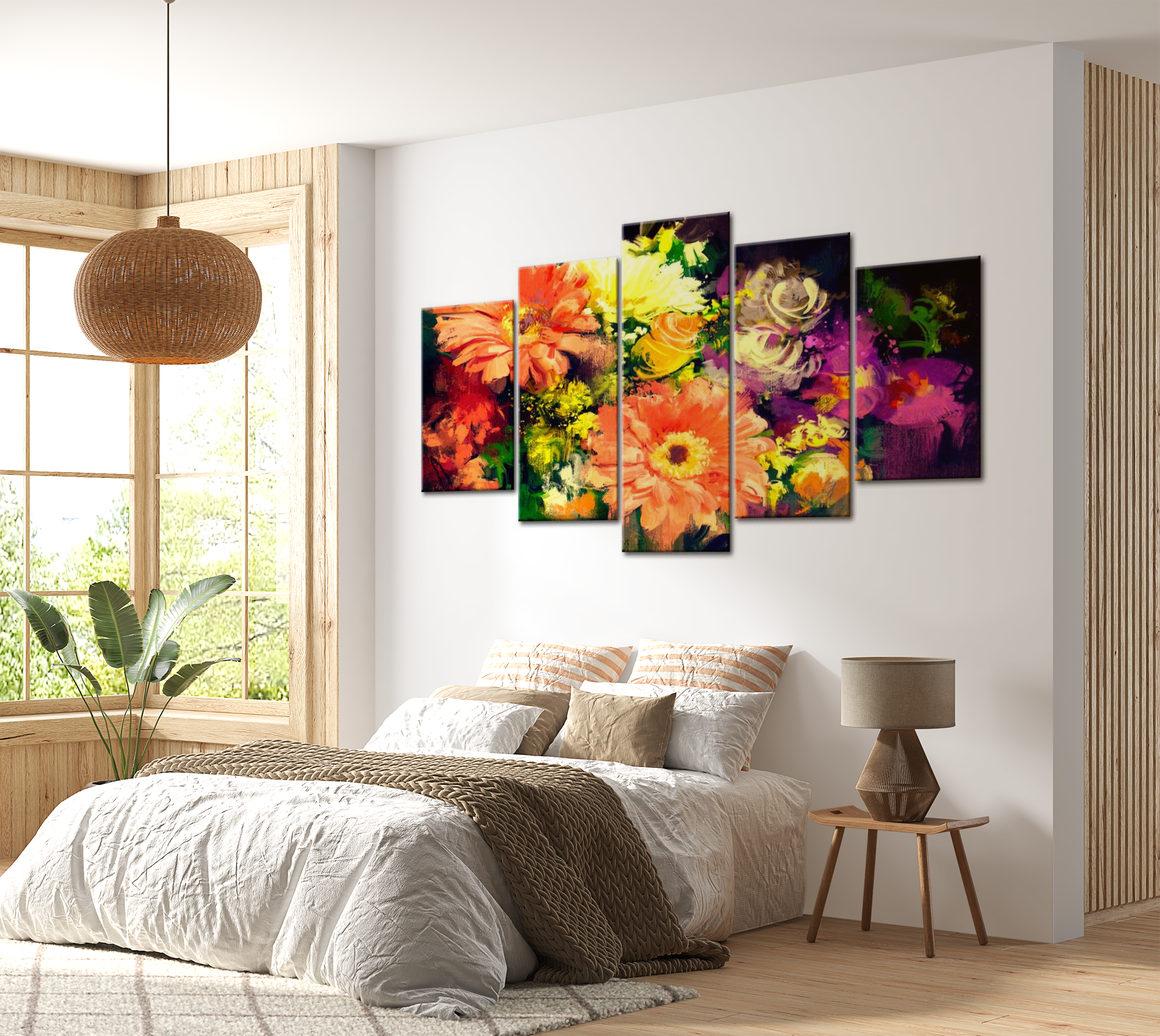 Stretched Canvas Floral Art - Spring Collage 40"Wx20"H