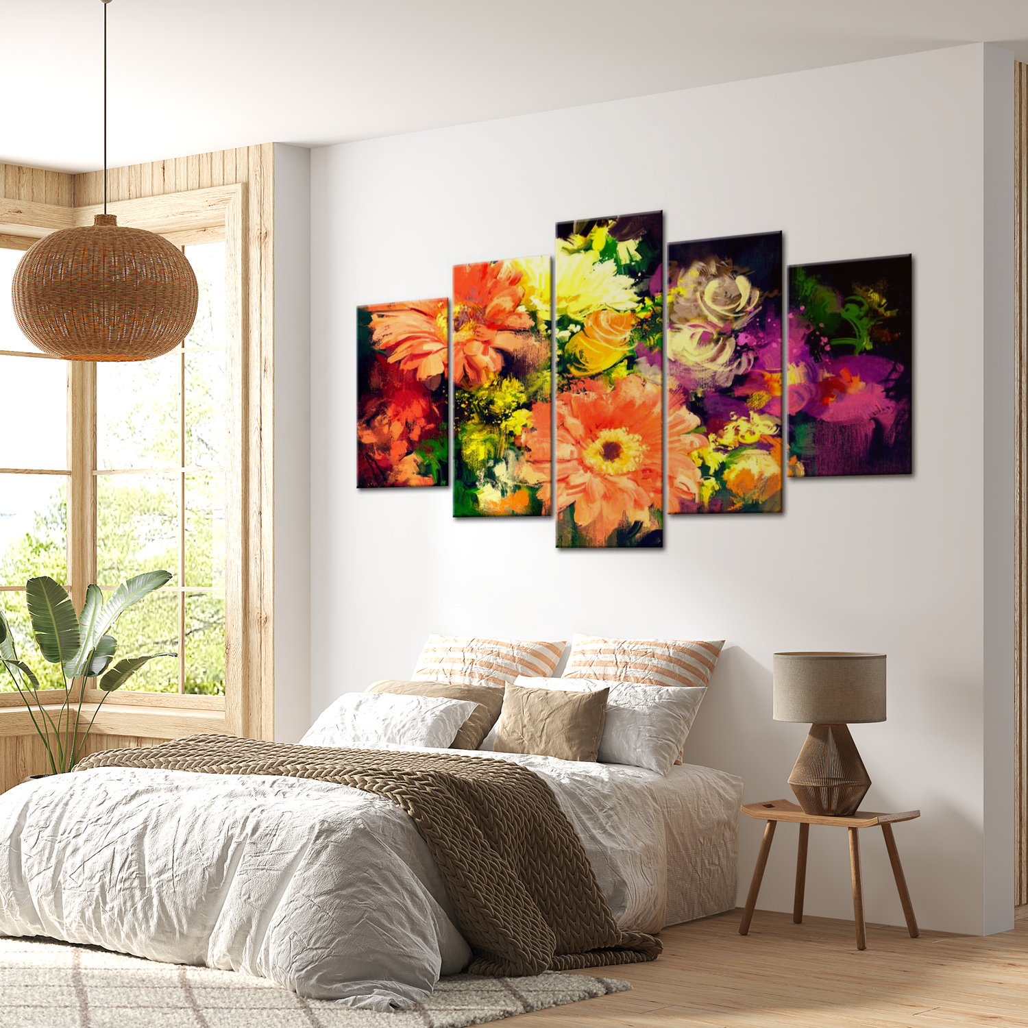 Stretched Canvas Floral Art - Spring Collage 40"Wx20"H