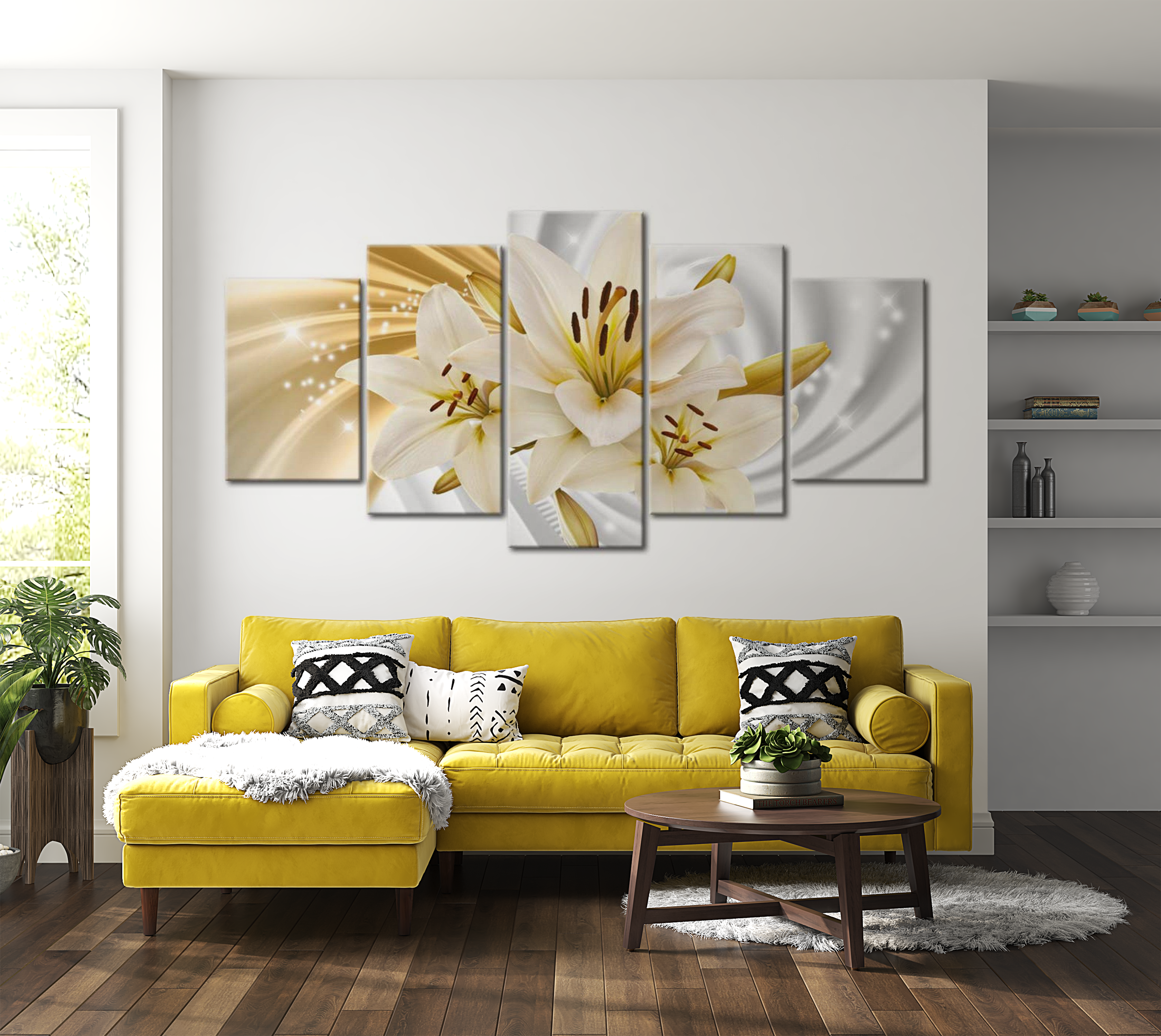 Floral Canvas Wall Art - Stellar Bouquet - 5 Pieces