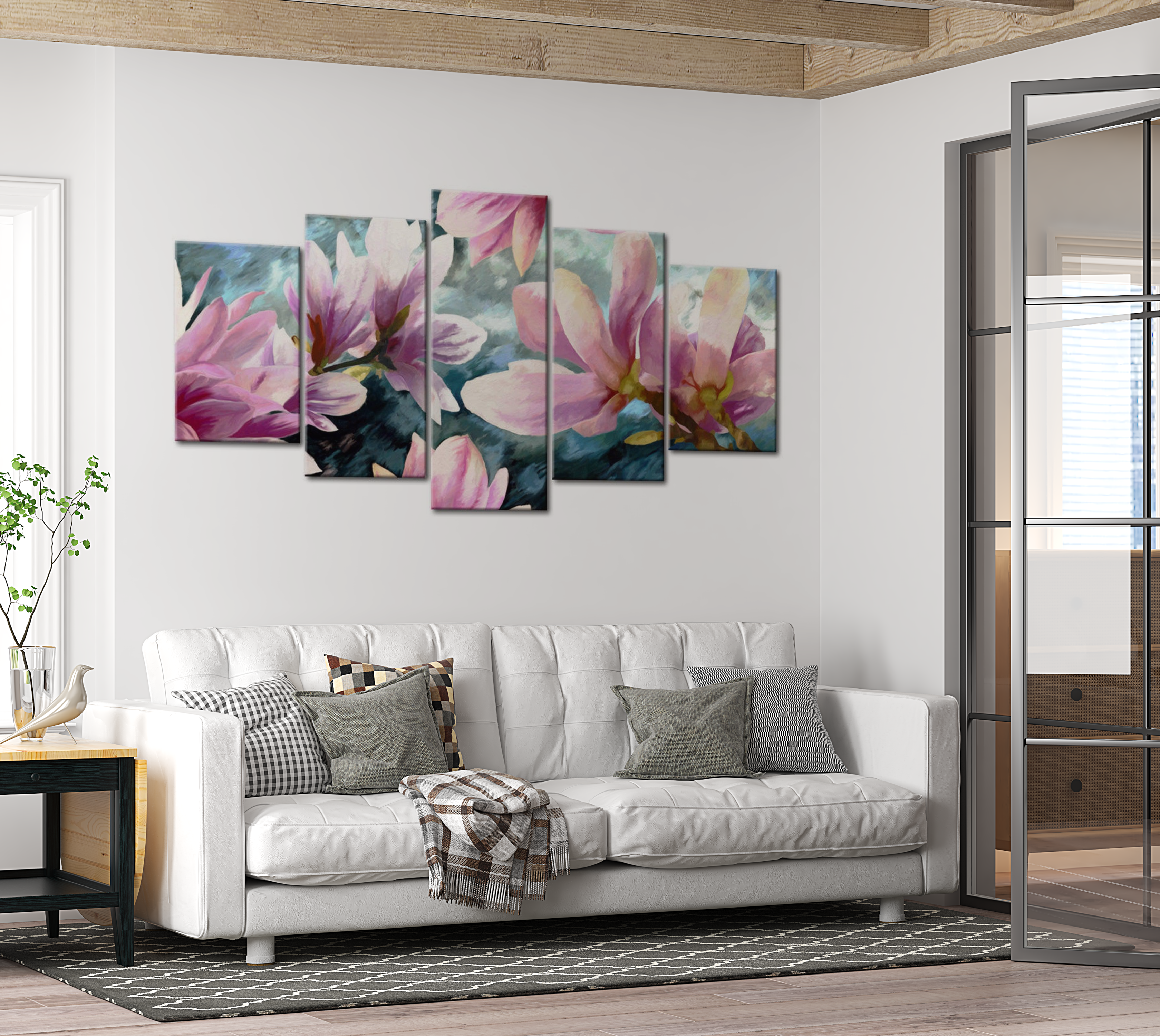 Floral Canvas Wall Art - Summer Flower Song - 5 Pieces