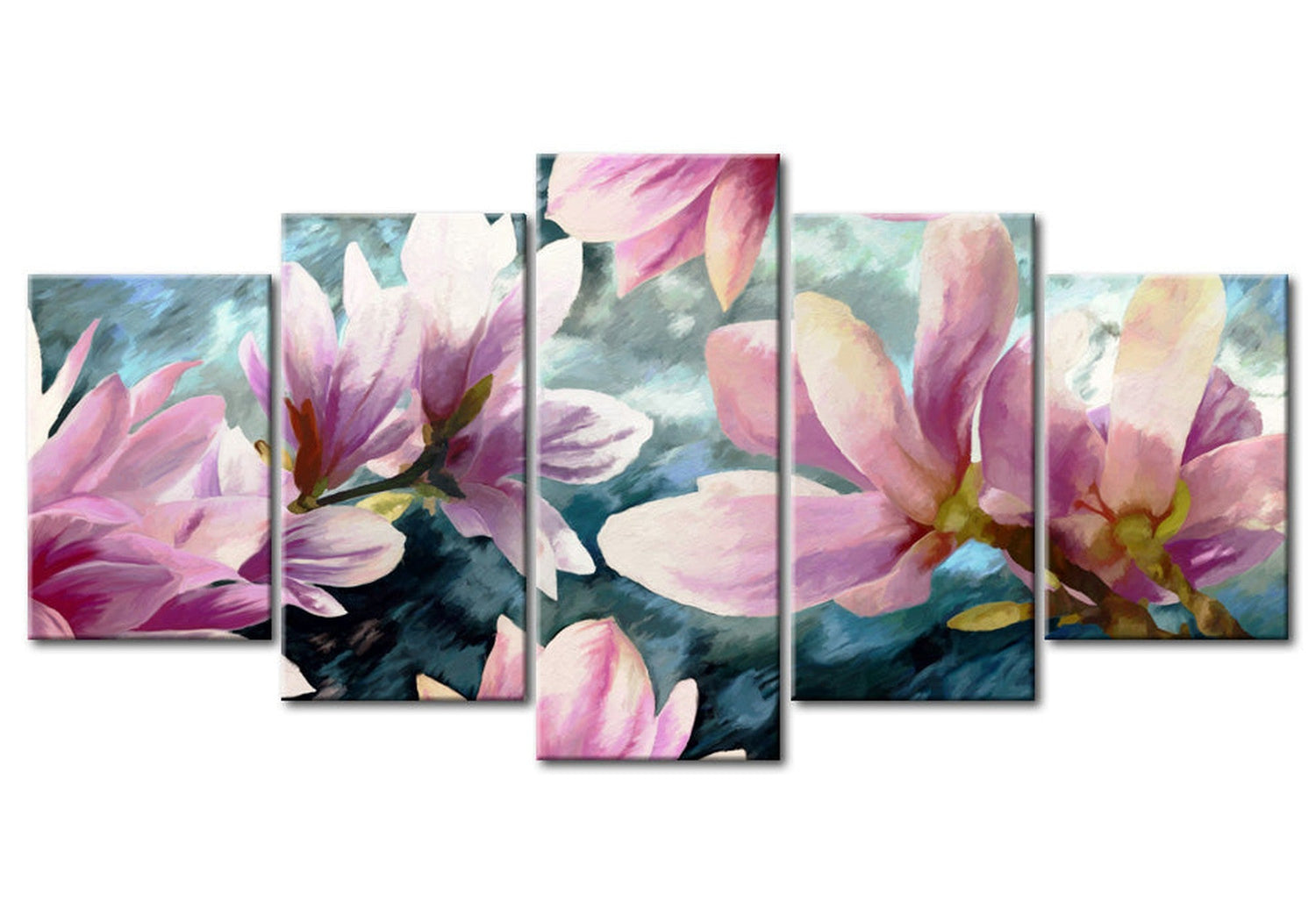 Floral Canvas Wall Art - Summer Flower Song - 5 Pieces