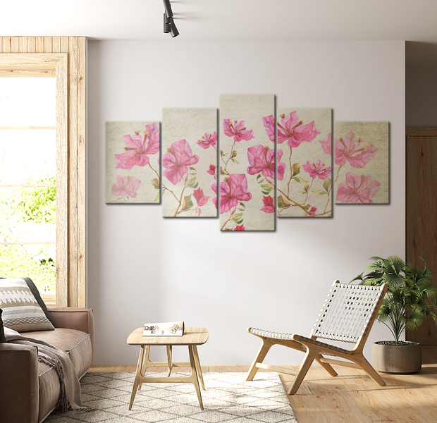 Floral Canvas Wall Art - Sunday Morning - 5 Pieces